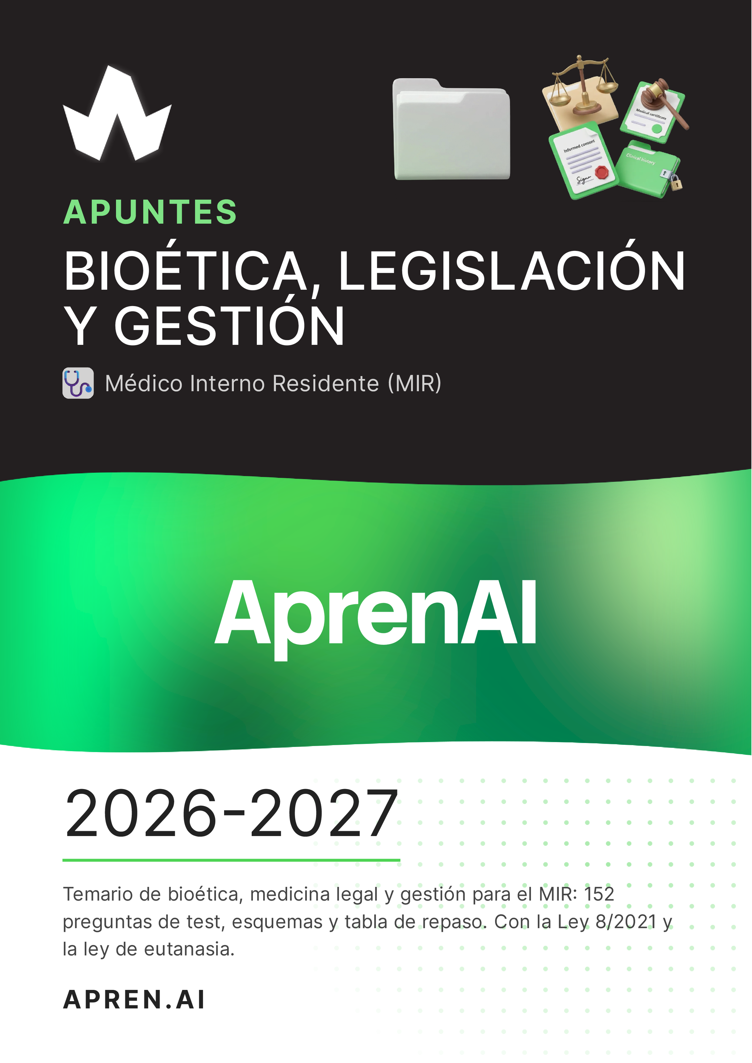 Portada del manual MIR de Bioética, legislación y gestión