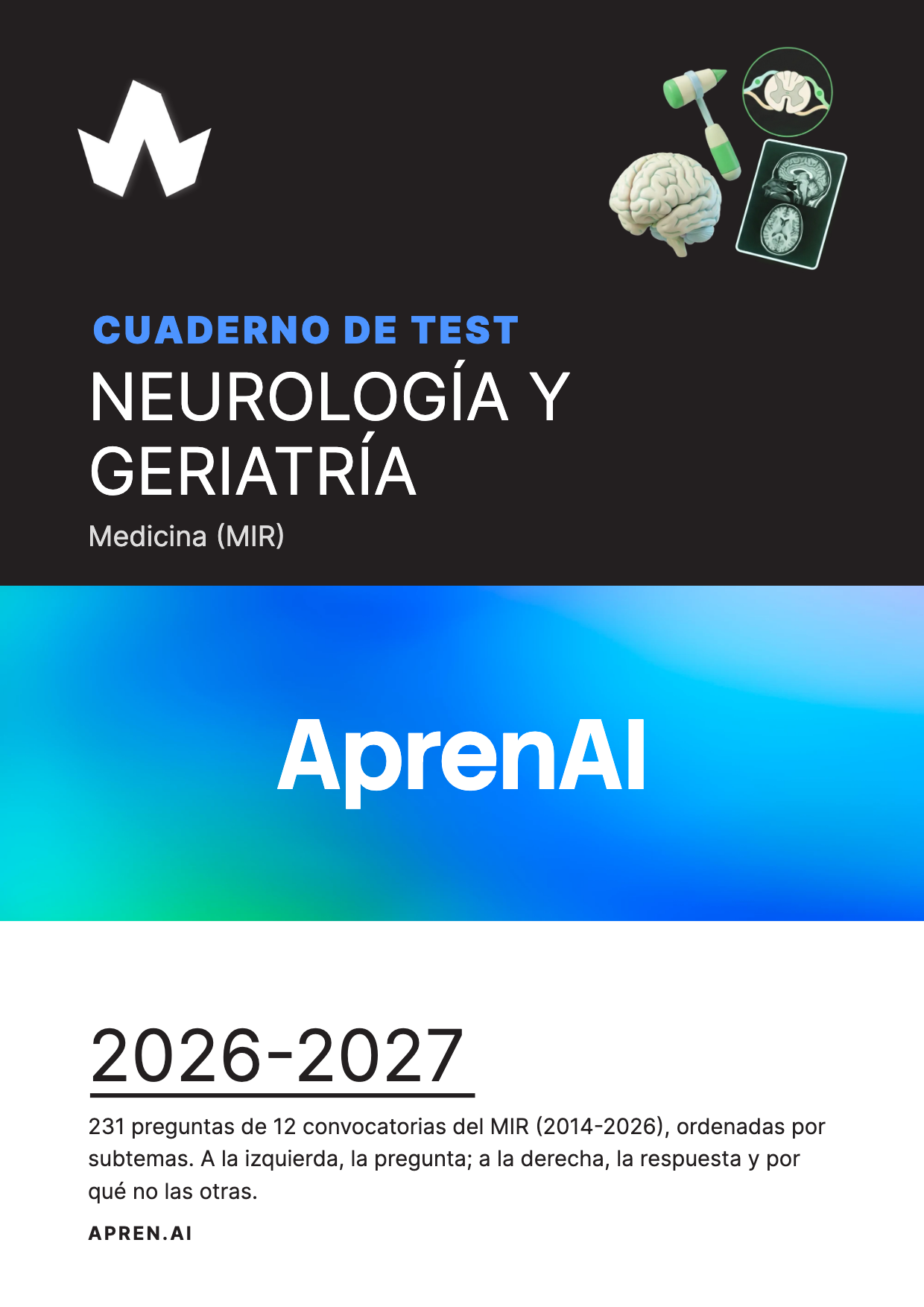 Cuaderno de test de Medicina (MIR): Neurología y Geriatría
