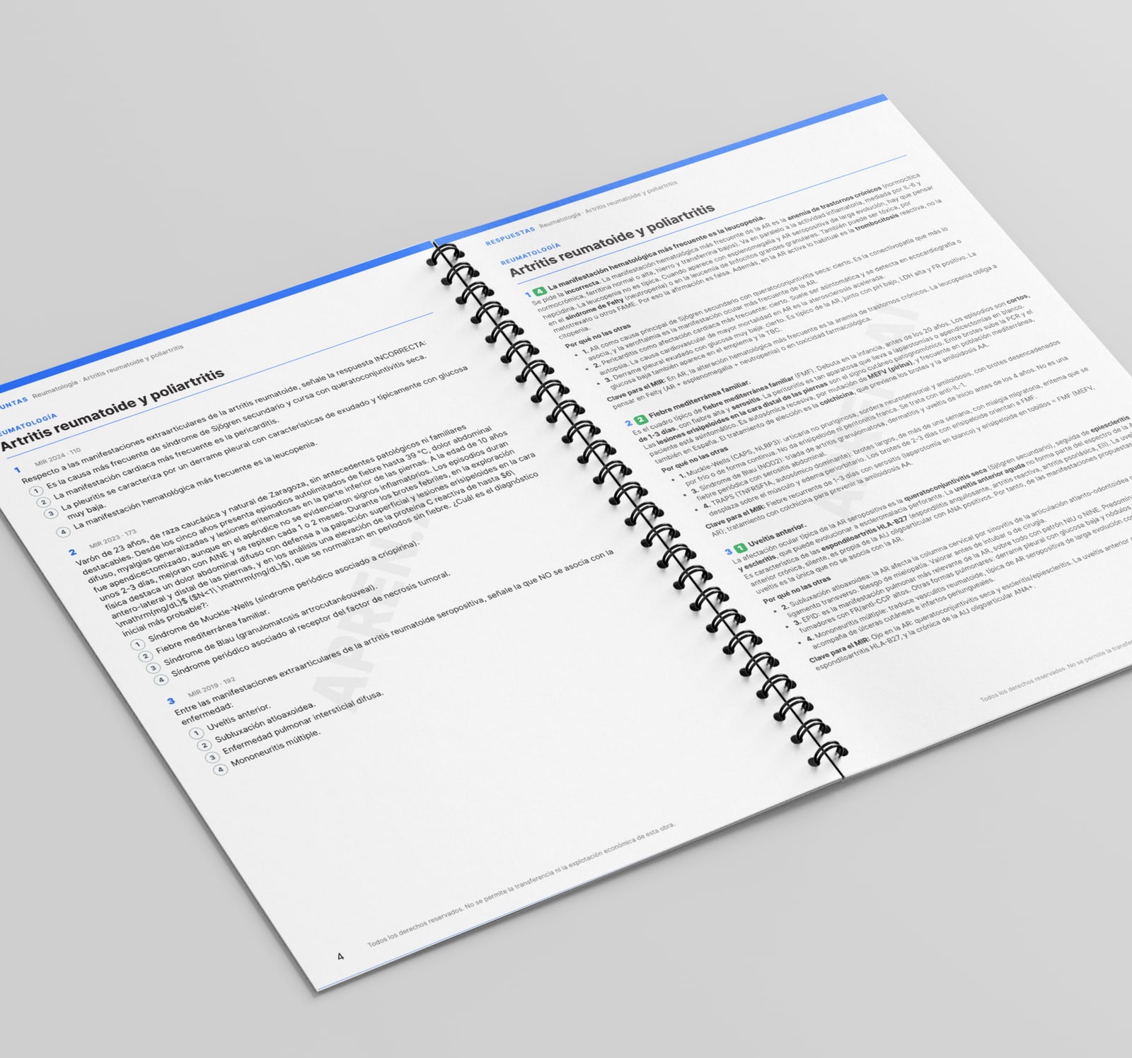 Cuaderno de test de Medicina (MIR): Reumatología, Inmunología y Oncología
