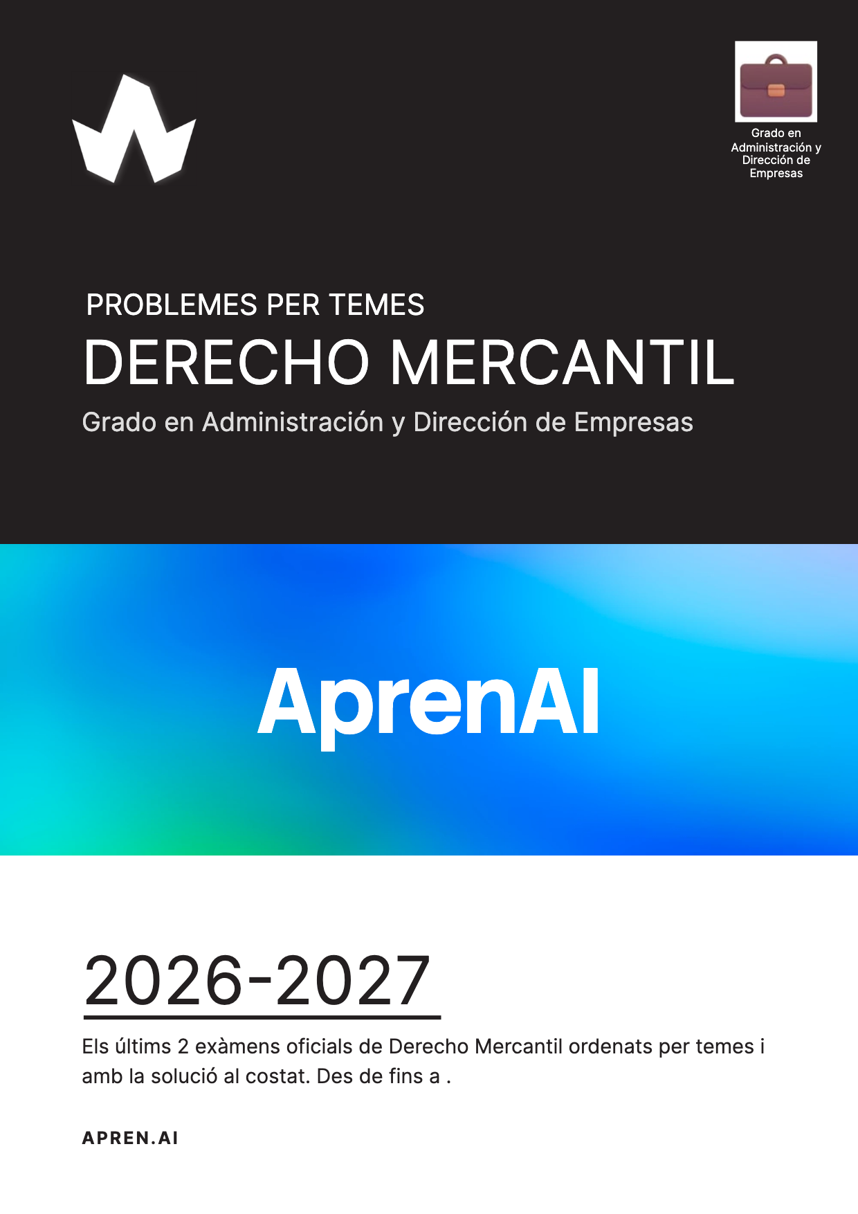 Dossier d'exàmens de Derecho Mercantil