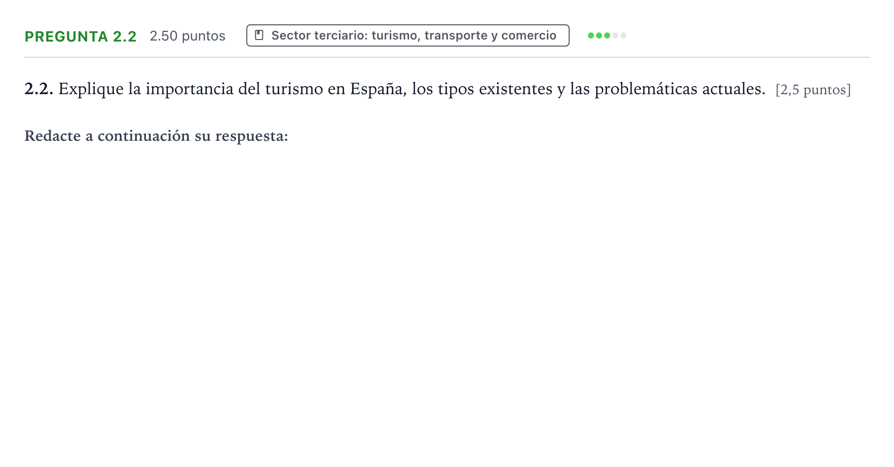 Enunciado: Pregunta 2.2 · Geografía PAU Galicia Extraordinaria 2025