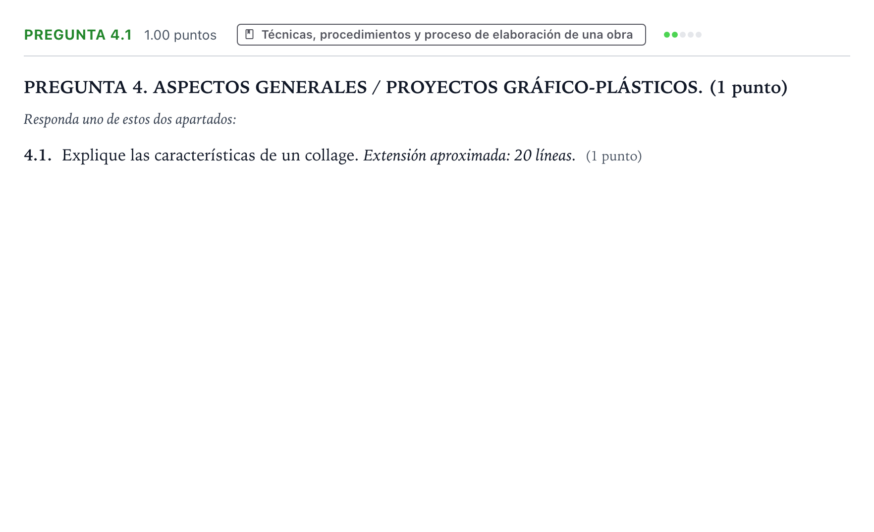 Enunciado: Pregunta 4.1 · Técnicas de Expresión Gráfico-Plástica PAU Galicia Extraordinaria 2025