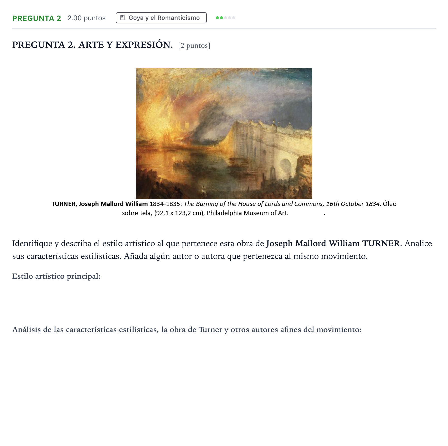 Enunciado: Pregunta 2 · Fundamentos Artísticos PAU Galicia Ordinaria 2025