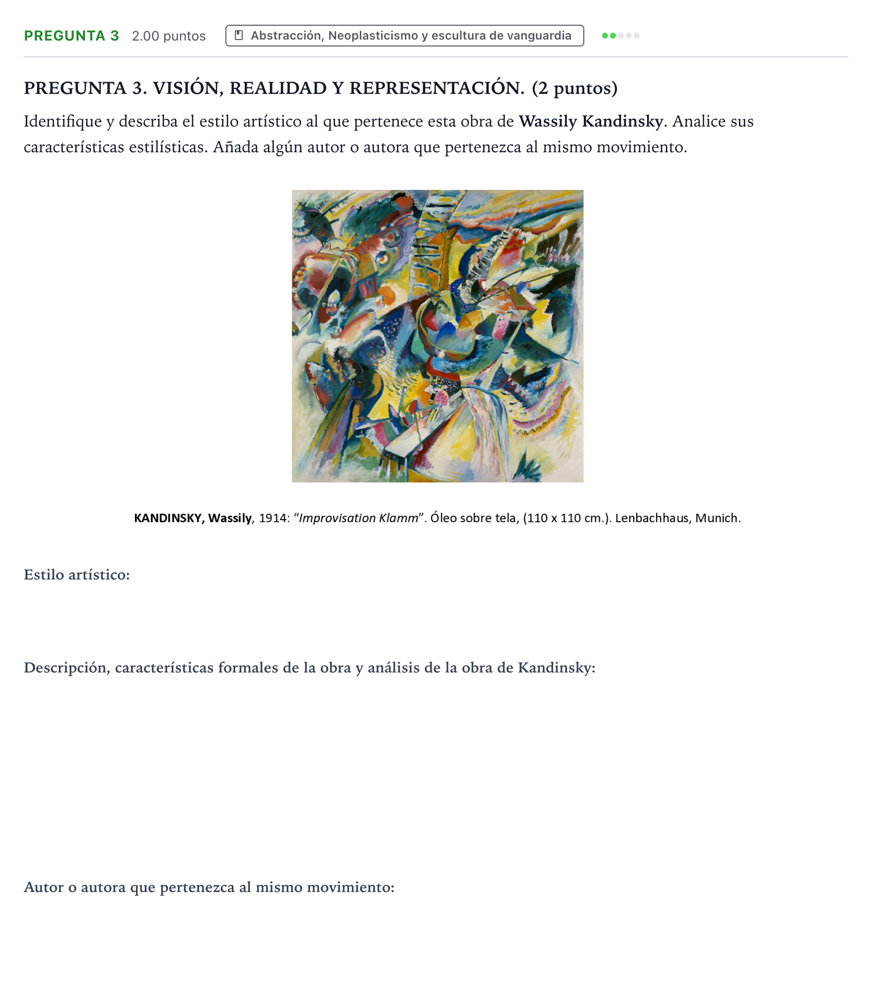 Enunciado: Pregunta 3 · Fundamentos Artísticos PAU Galicia Ordinaria 2025