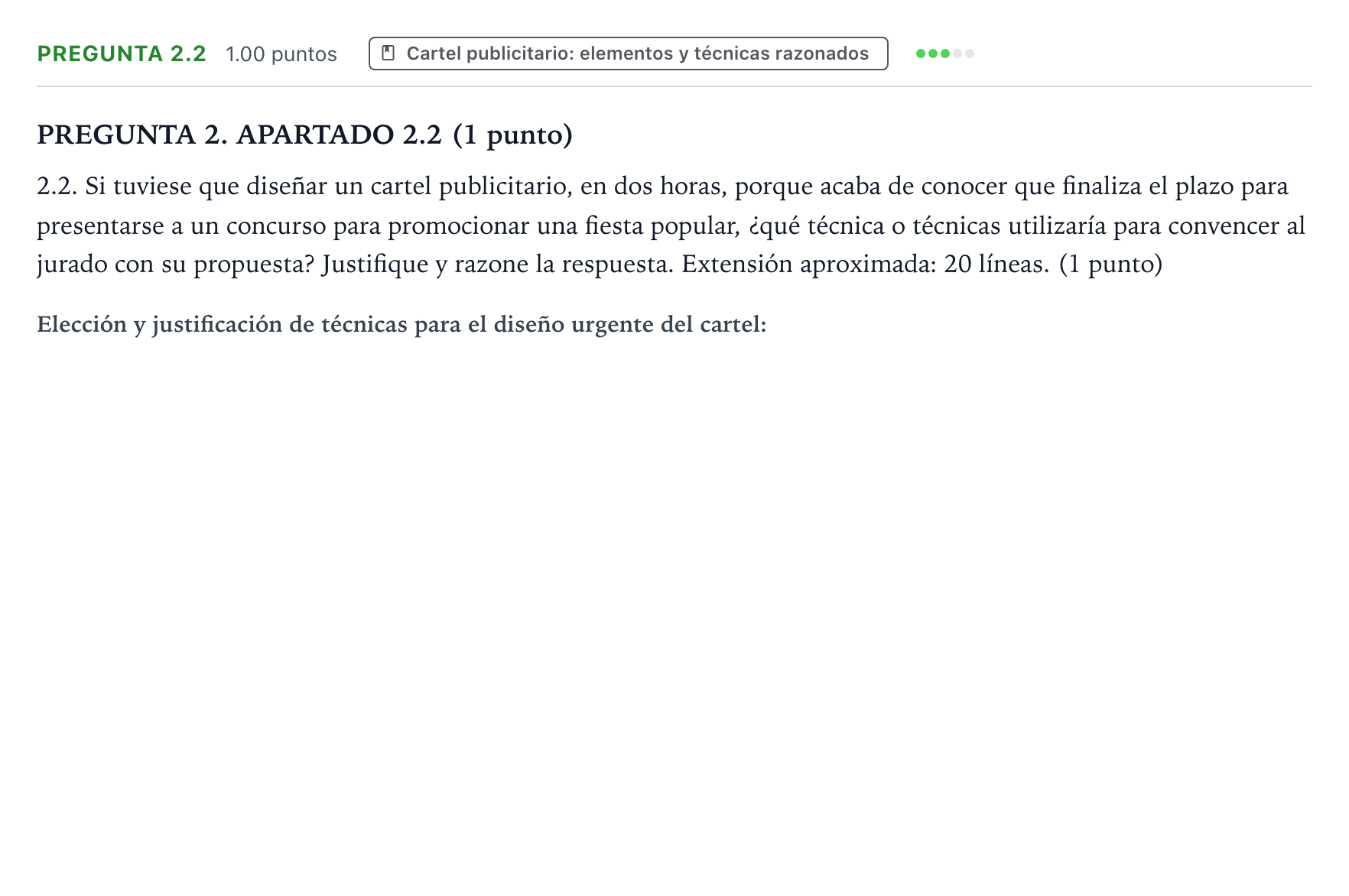 Enunciado: Pregunta 2.2 · Técnicas de Expresión Gráfico-Plástica PAU Galicia Ordinaria 2025