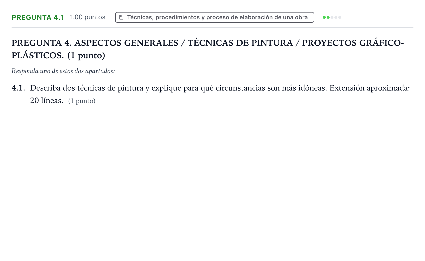 Enunciado: Pregunta 4.1 · Técnicas de Expresión Gráfico-Plástica PAU Galicia Ordinaria 2025