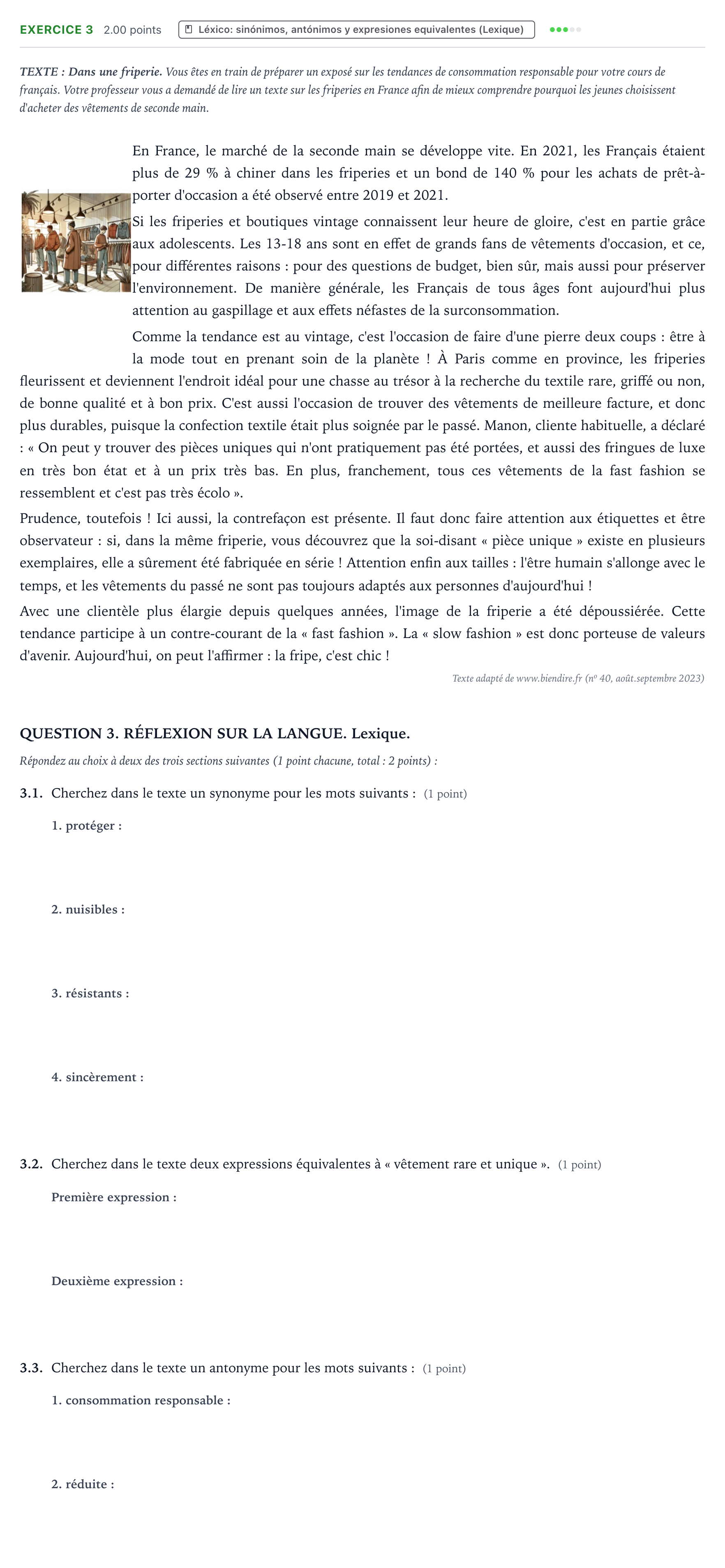 Enunciado: Problema 3 · Francés PAU Galicia Ordinaria (2ª lengua extranjera) 2025