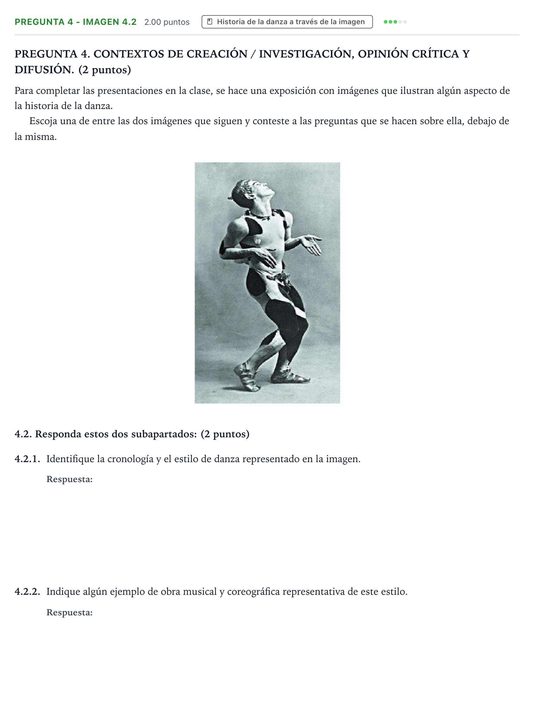 Enunciado: Pregunta 4 - Imagen 4.2 · Historia de la Música y de la Danza PAU Galicia Extraordinaria 2025