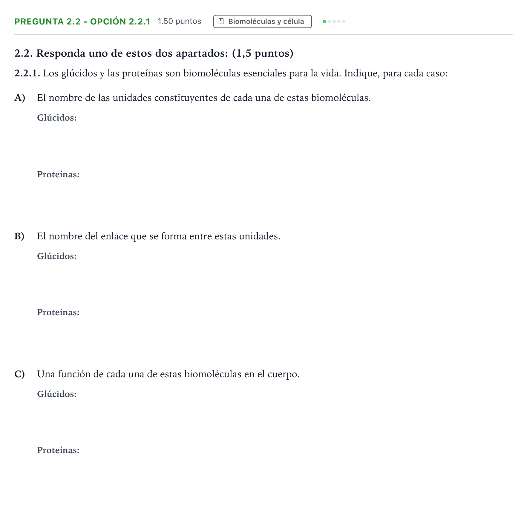 Enunciado: Pregunta 2.2 - Opción 2.2.1 · Ciencias Generales PAU Galicia Extraordinaria 2025