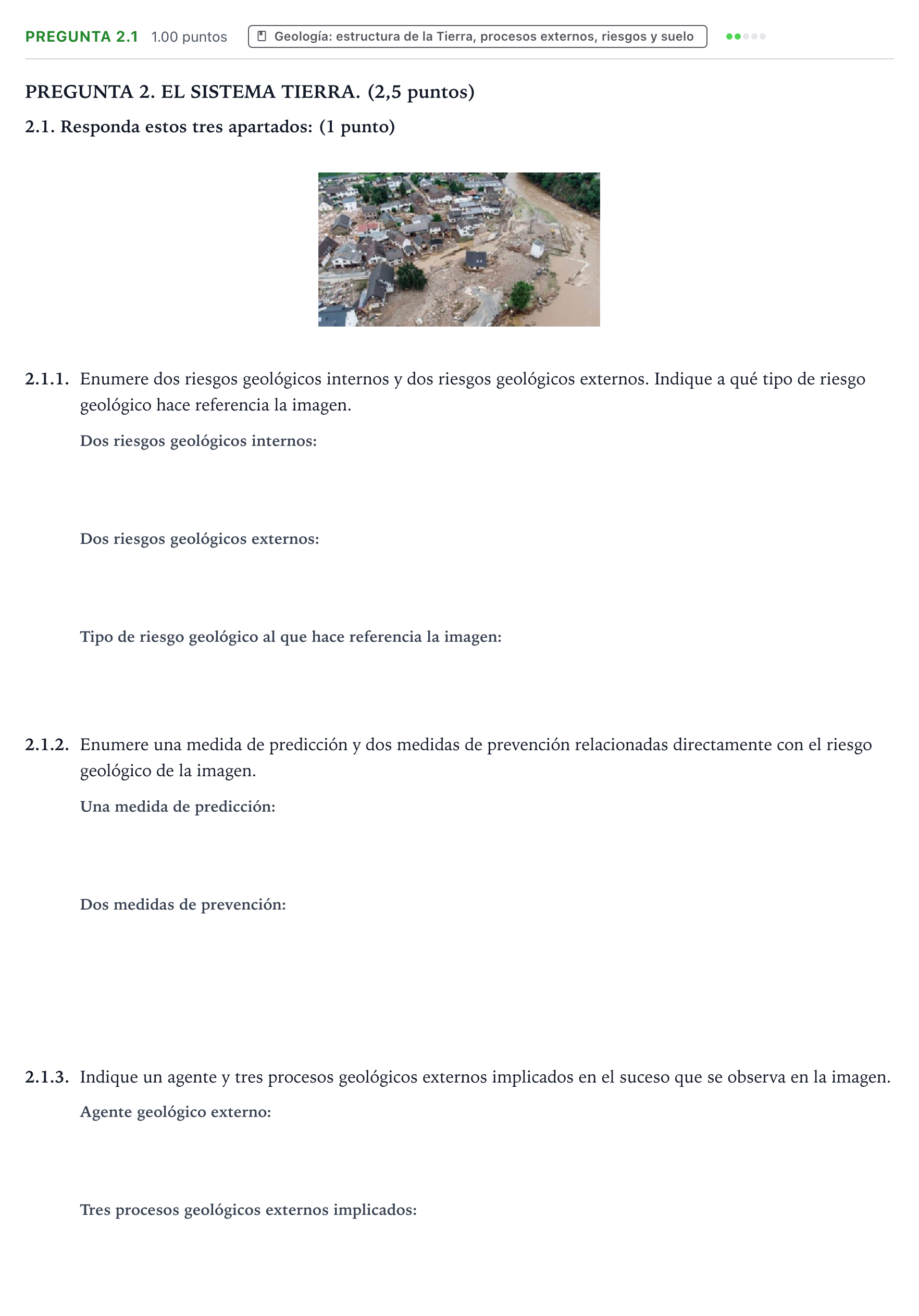 Enunciado: Pregunta 2.1 · Ciencias Generales PAU Galicia Ordinaria 2025