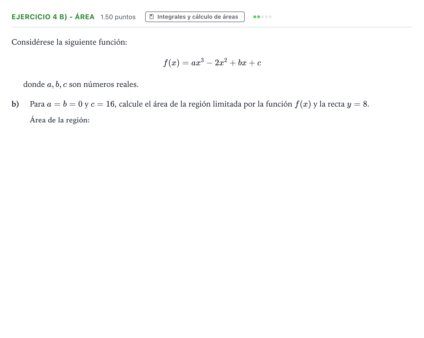 Enunciado: Ejercicio 4 b) - Área · Matemáticas aplicadas a las Ciencias Sociales II PAU Galicia Ordinaria 2024
