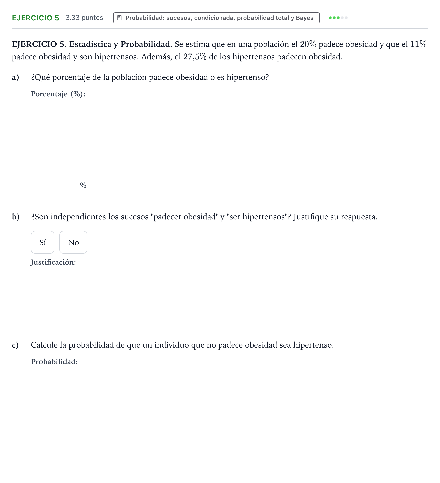 Enunciado: Ejercicio 5 · Matemáticas aplicadas a las Ciencias Sociales II PAU Galicia Ordinaria 2024