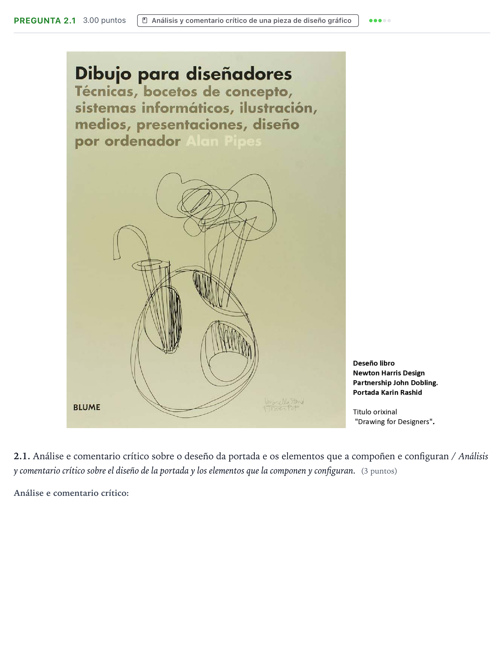 Enunciado: Pregunta 2.1 · Diseño PAU Galicia Extraordinaria 2024