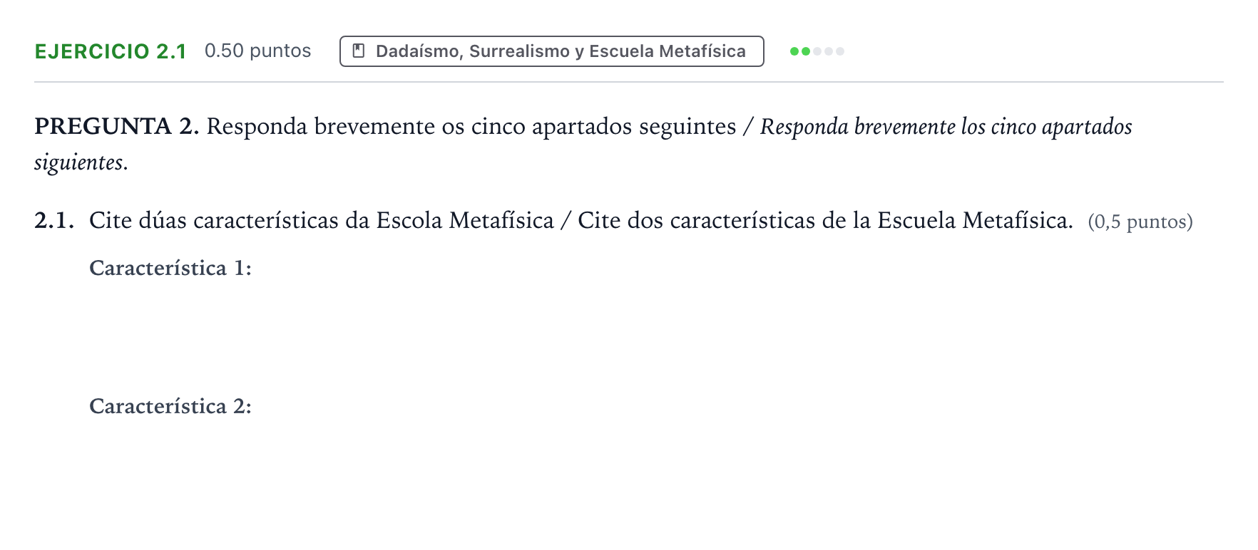 Enunciado: Ejercicio 2.1 · Fundamentos Artísticos PAU Galicia Ordinaria 2024