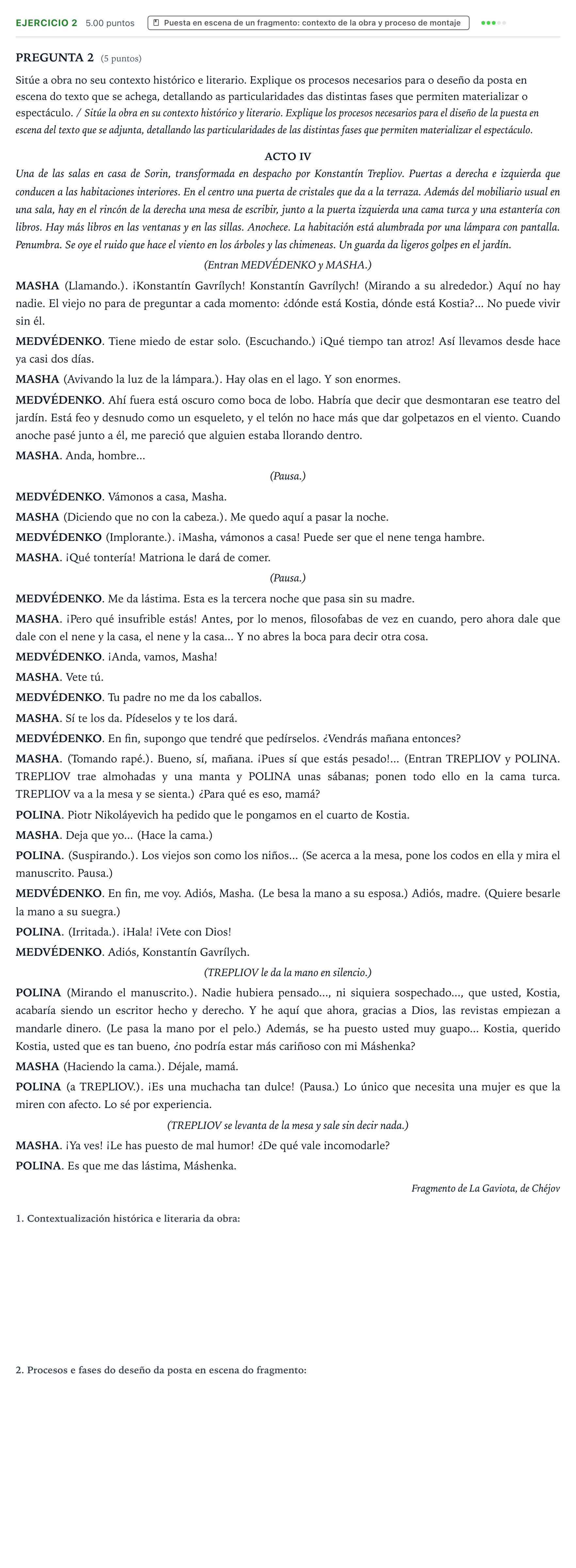 Enunciado: Problema 2 · Artes Escénicas PAU Galicia Ordinaria 2024