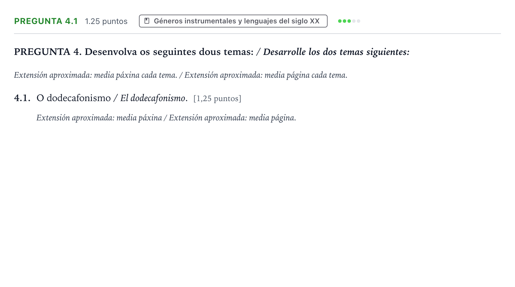 Enunciado: Pregunta 4.1 - Géneros instrumentales y lenguajes… · Análisis Musical II PAU Galicia Ordinaria 2024