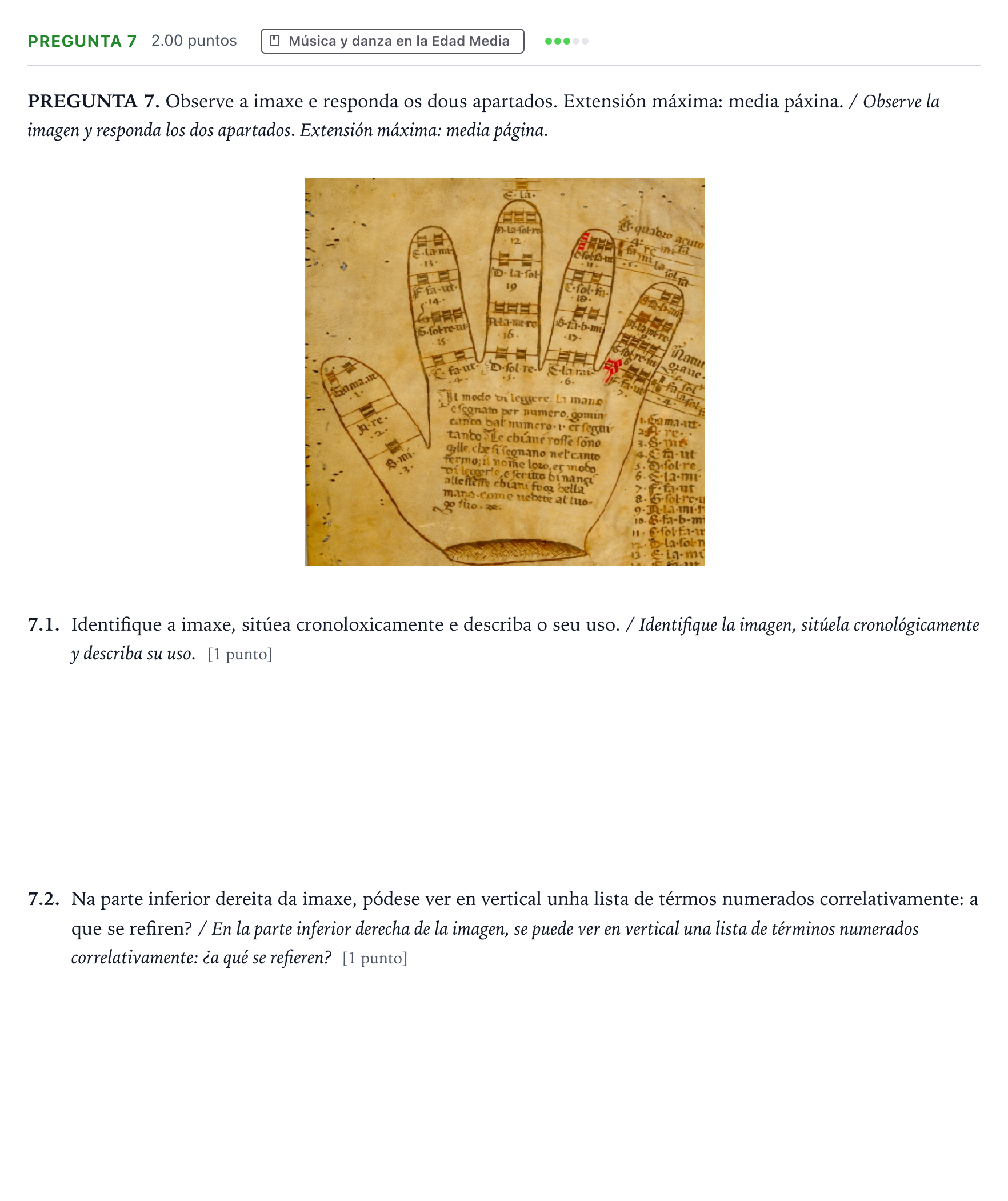 Enunciado: Pregunta 7 · Historia de la Música y de la Danza PAU Galicia Ordinaria 2024