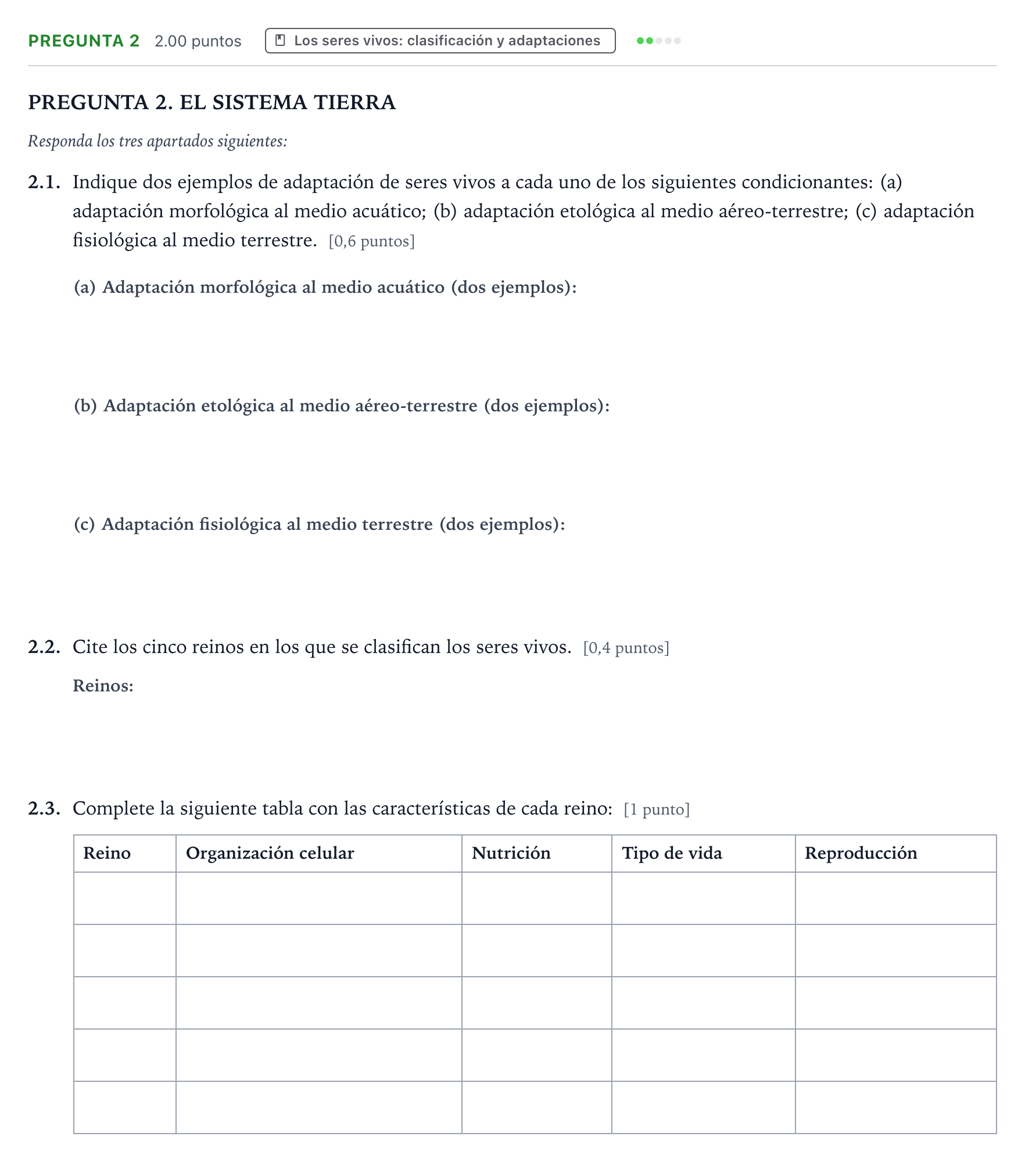 Enunciado: Pregunta 2 · Ciencias Generales PAU Galicia Ordinaria 2024
