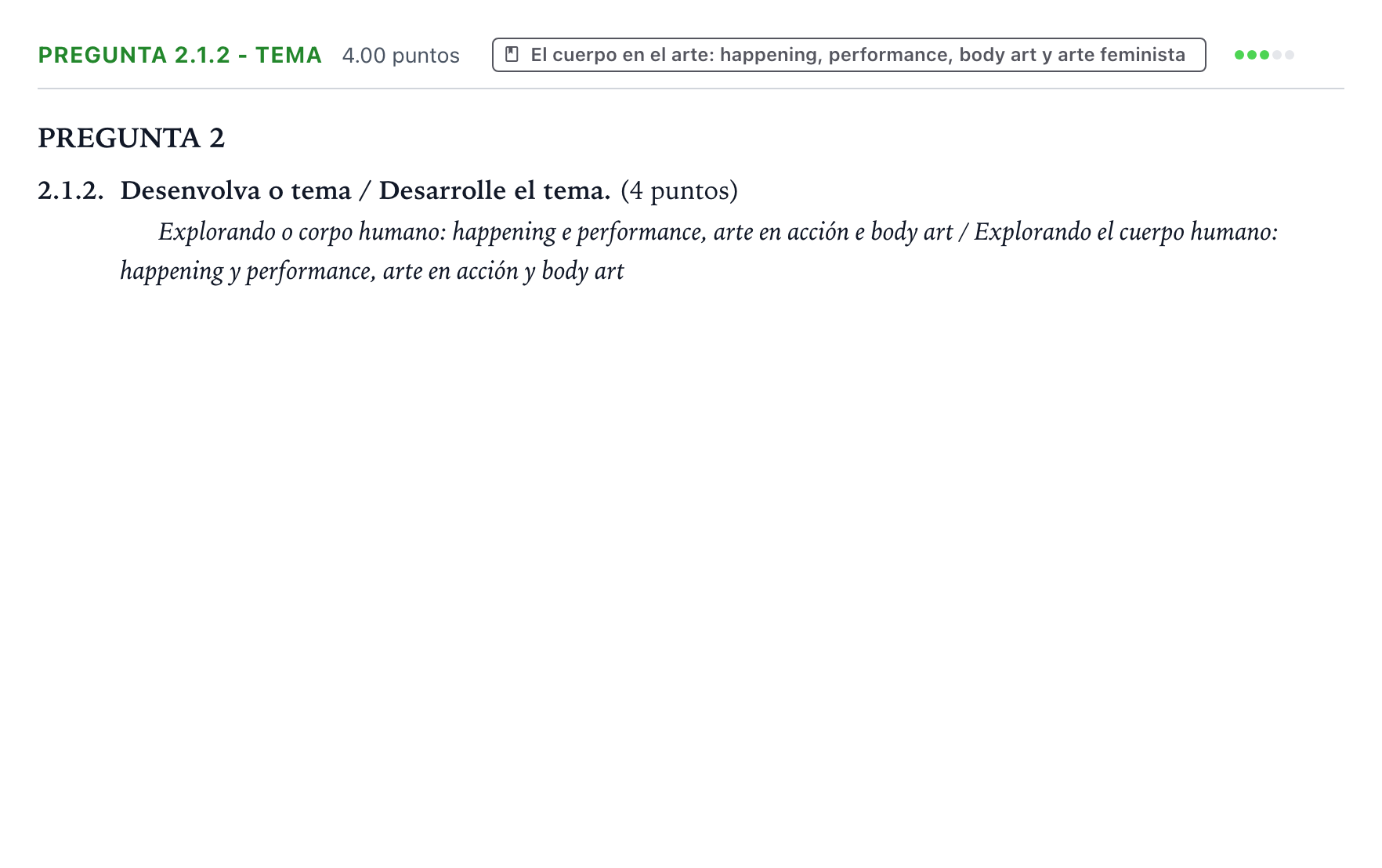 Enunciado: Pregunta 2.1.2 - Tema · Movimientos Culturales y Artísticos PAU Galicia Ordinaria 2024
