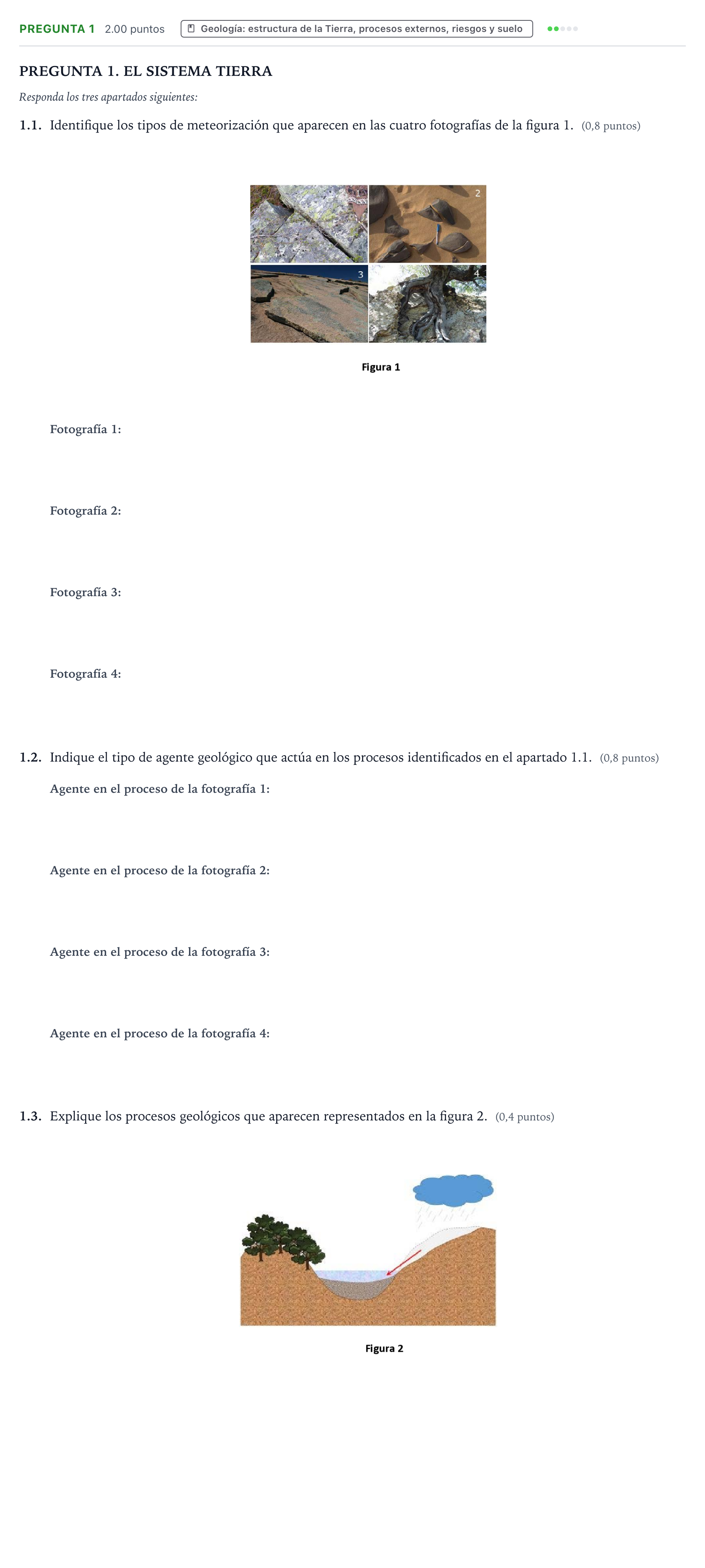 Enunciado: Pregunta 1 · Ciencias Generales PAU Galicia Extraordinaria 2024