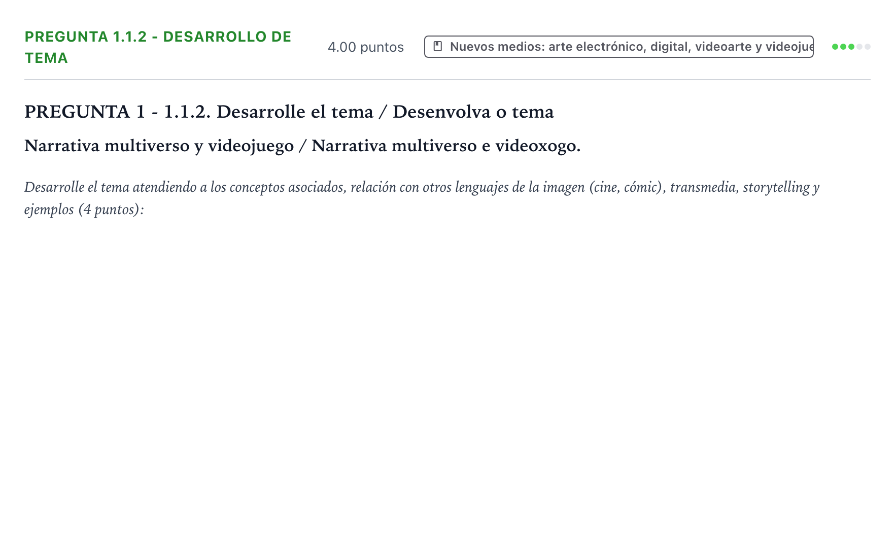 Enunciado: Pregunta 1.1.2 - Desarrollo de tema · Movimientos Culturales y Artísticos PAU Galicia Extraordinaria 2024
