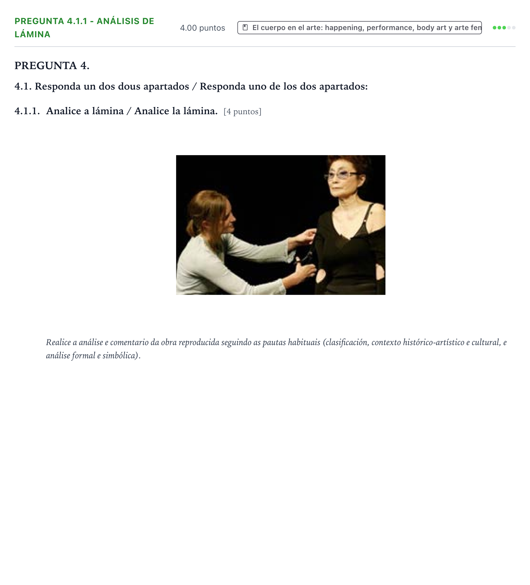Enunciado: Pregunta 4.1.1 - Análisis de lámina · Movimientos Culturales y Artísticos PAU Galicia Extraordinaria 2024
