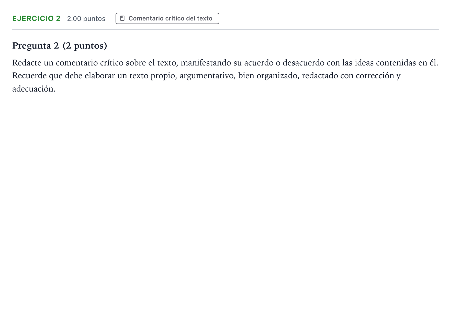 Enunciado: Problema 2 · Lengua Castellana y Literatura II PAU Galicia Ordinaria 2023