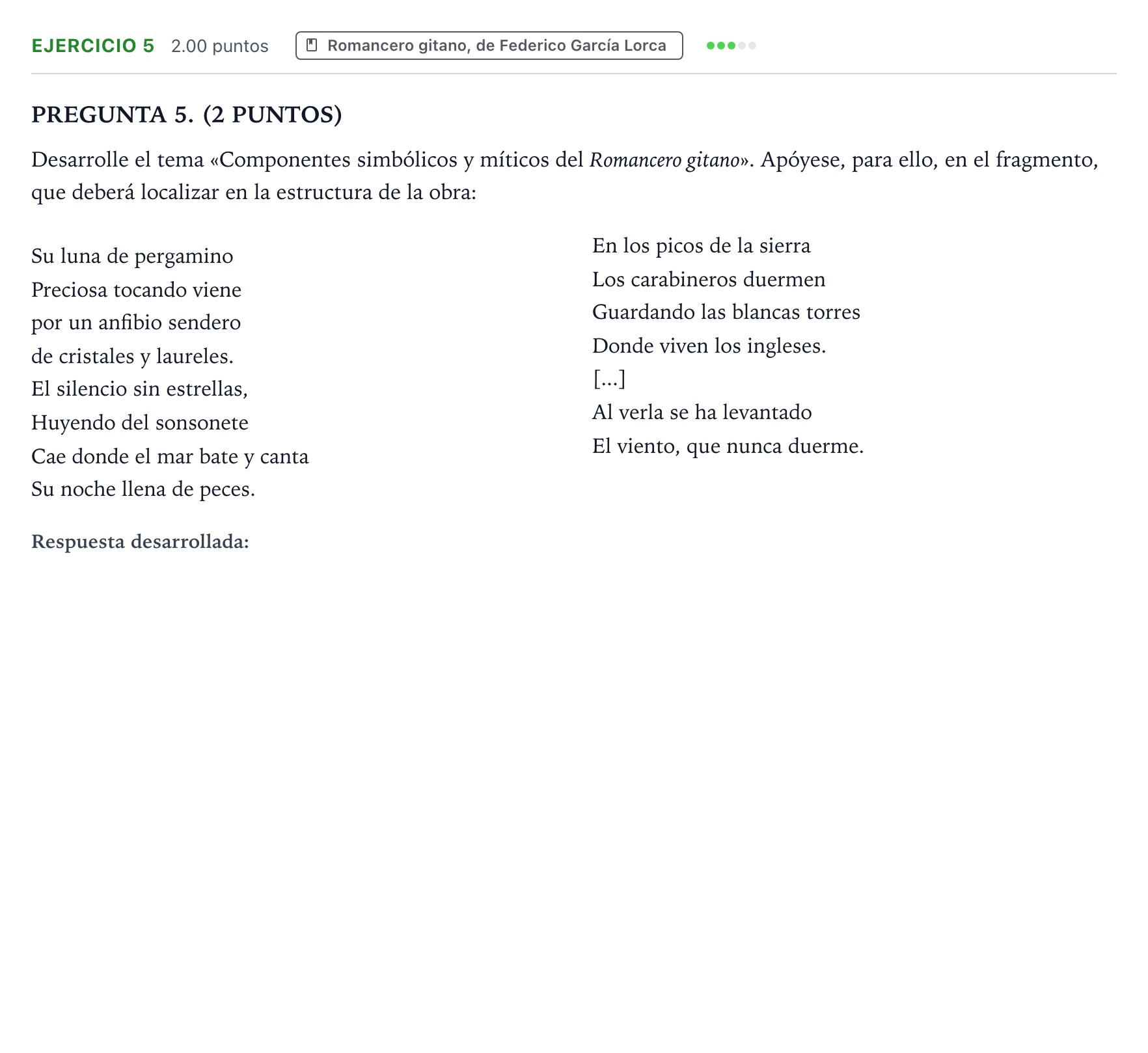 Enunciado: Problema 5 · Lengua Castellana y Literatura II PAU Galicia Ordinaria 2023