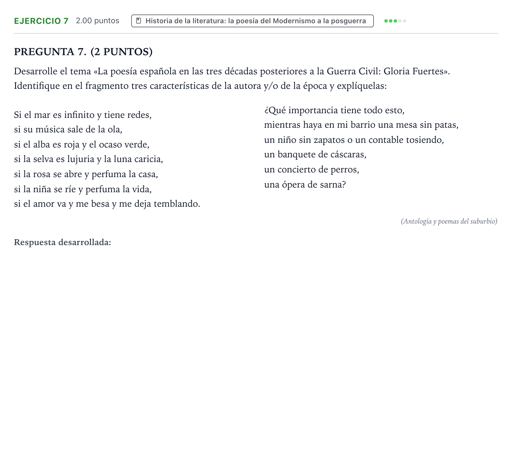 Enunciado: Problema 7 · Lengua Castellana y Literatura II PAU Galicia Ordinaria 2023