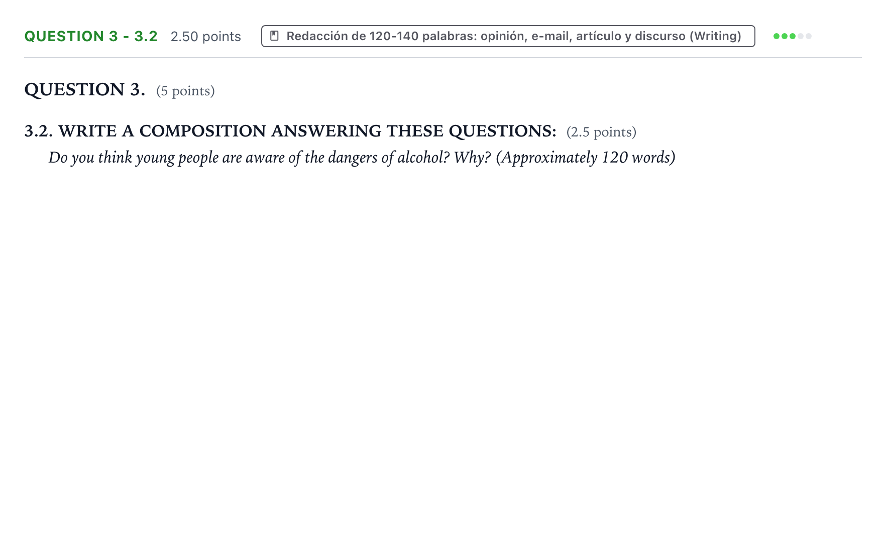 Enunciado: Question 3 - 3.2 · Inglés PAU Galicia Extraordinaria 2023