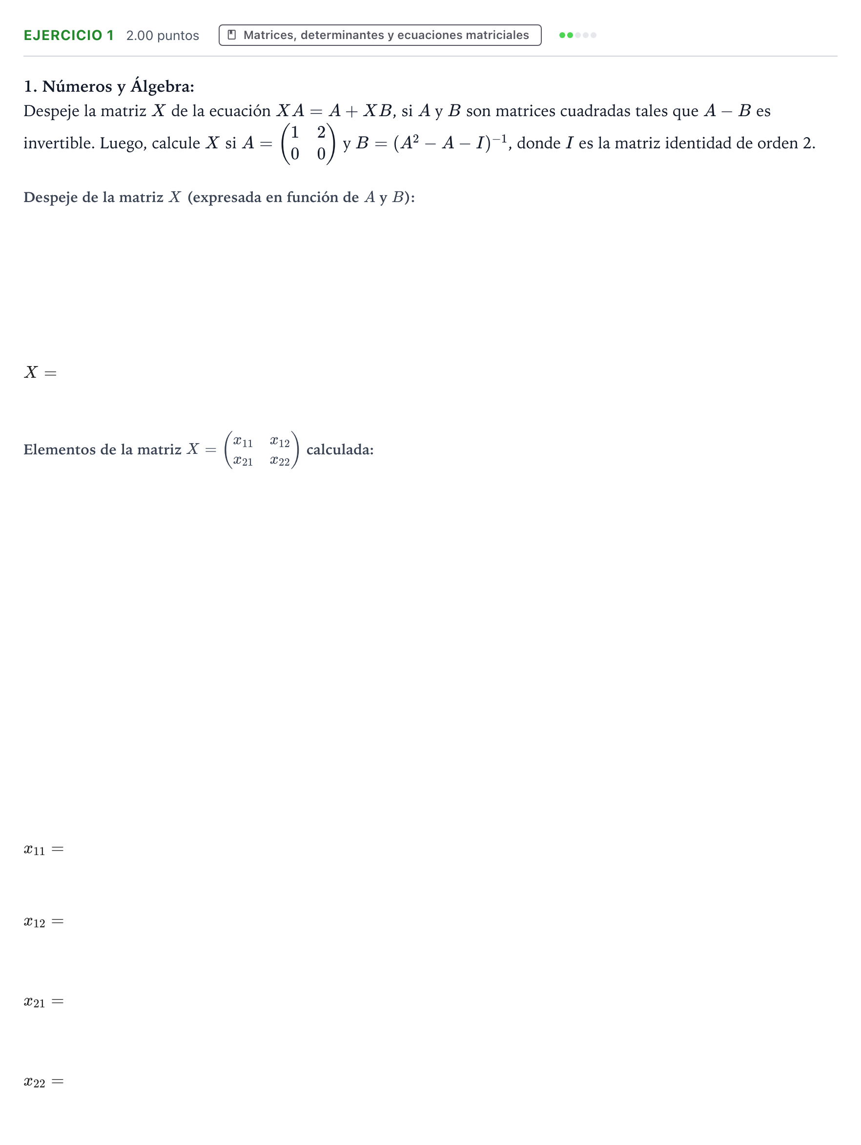 Enunciado: Problema 1 · Matemáticas II PAU Galicia Ordinaria 2023