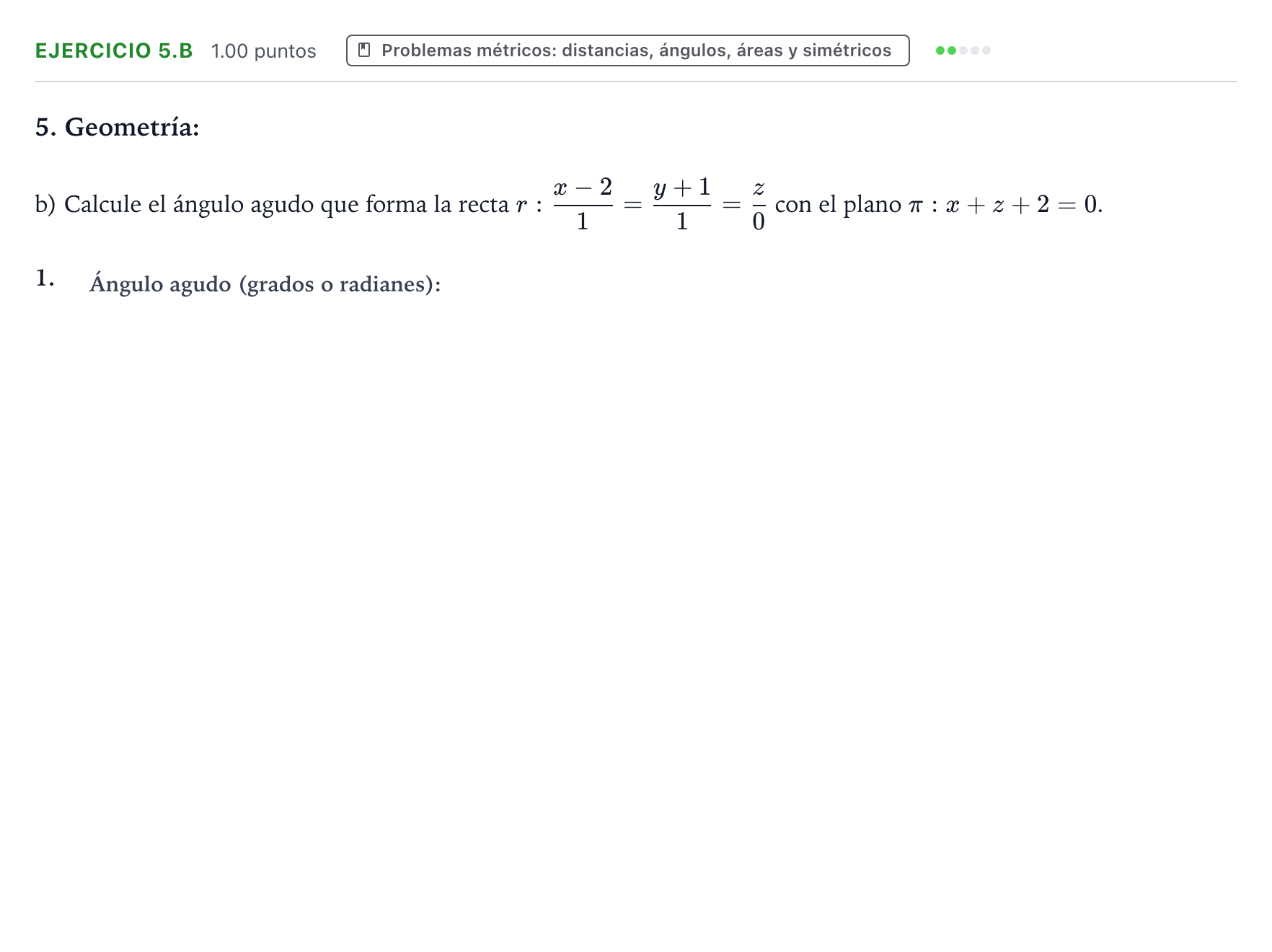 Enunciado: Ejercicio 5.b · Matemáticas II PAU Galicia Ordinaria 2023
