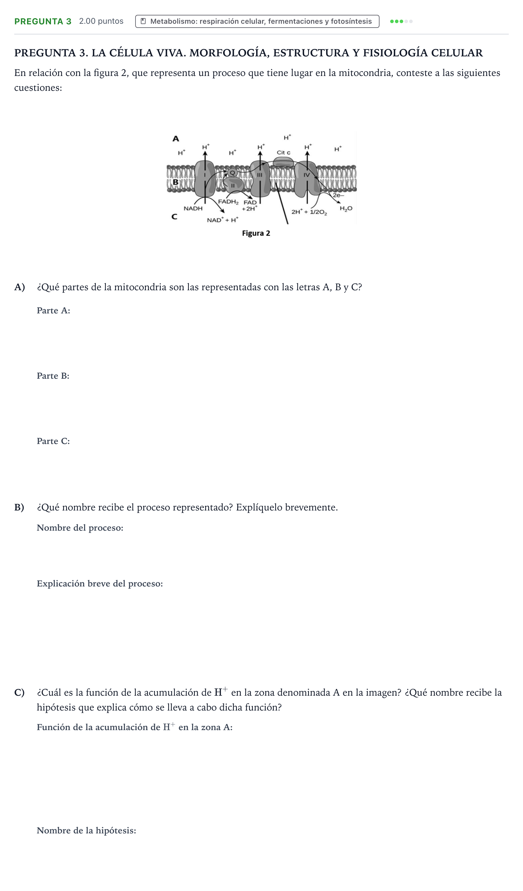 Enunciado: Pregunta 3 · Biología PAU Galicia Extraordinaria 2023