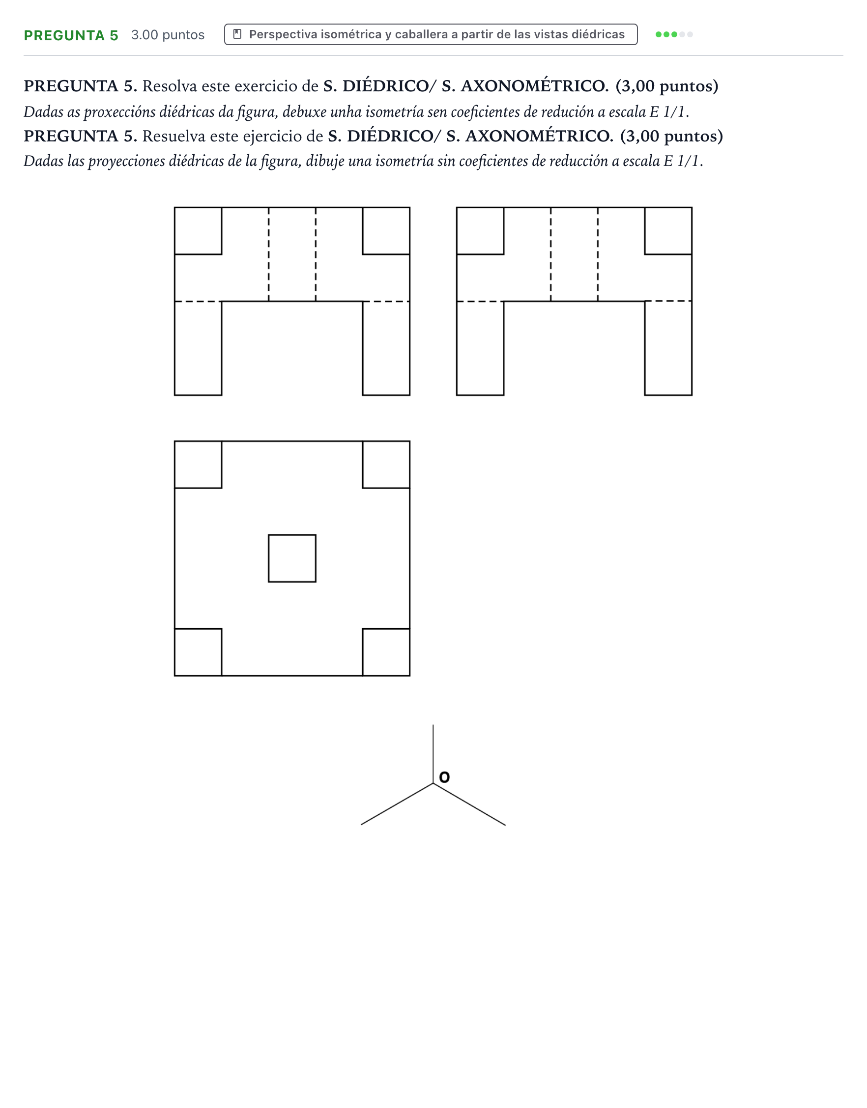 Enunciado: PREGUNTA 5 · Dibujo técnico II PAU Galicia Ordinaria 2023