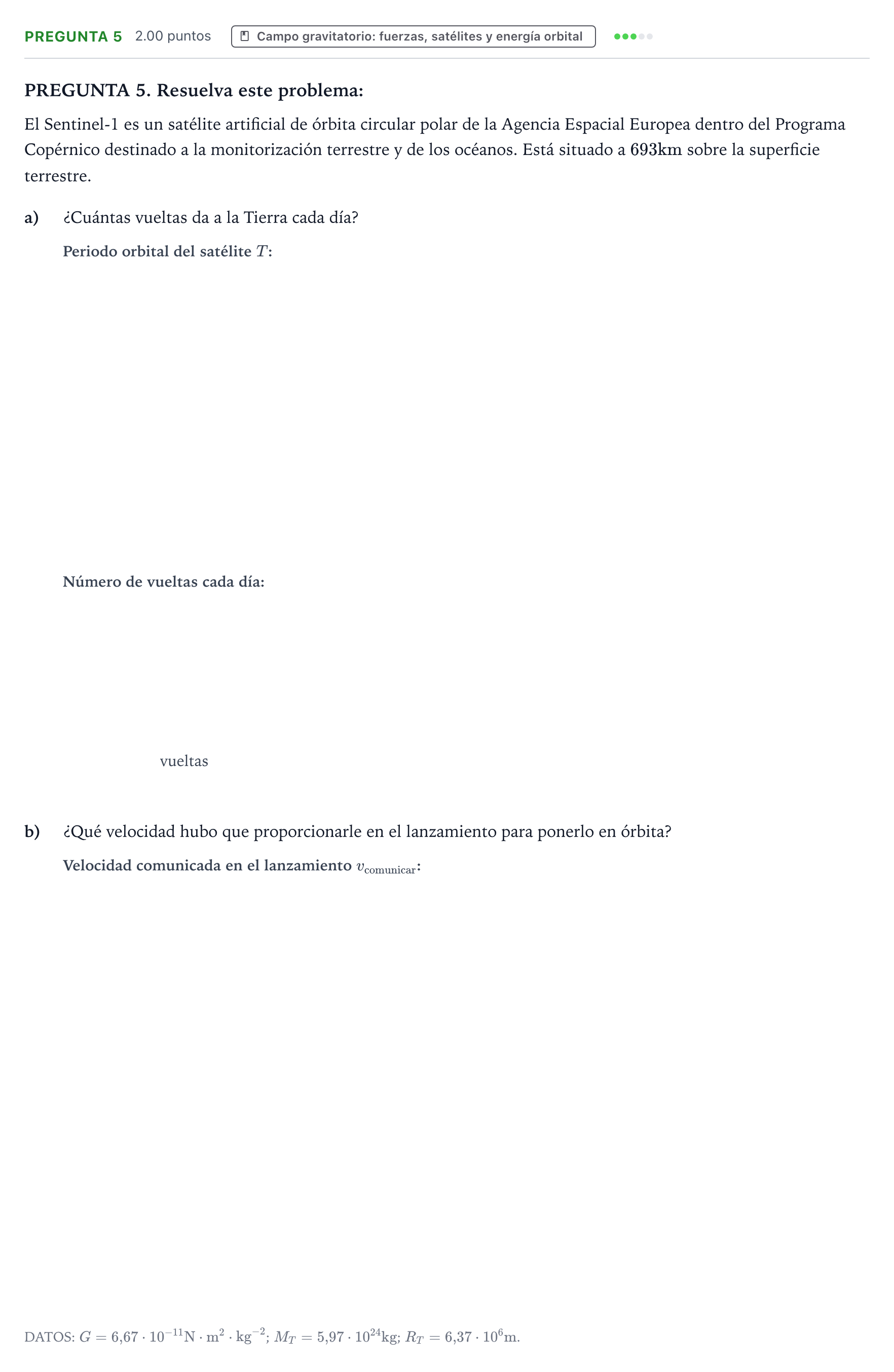 Enunciado: Pregunta 5 · Física PAU Galicia Extraordinaria 2023