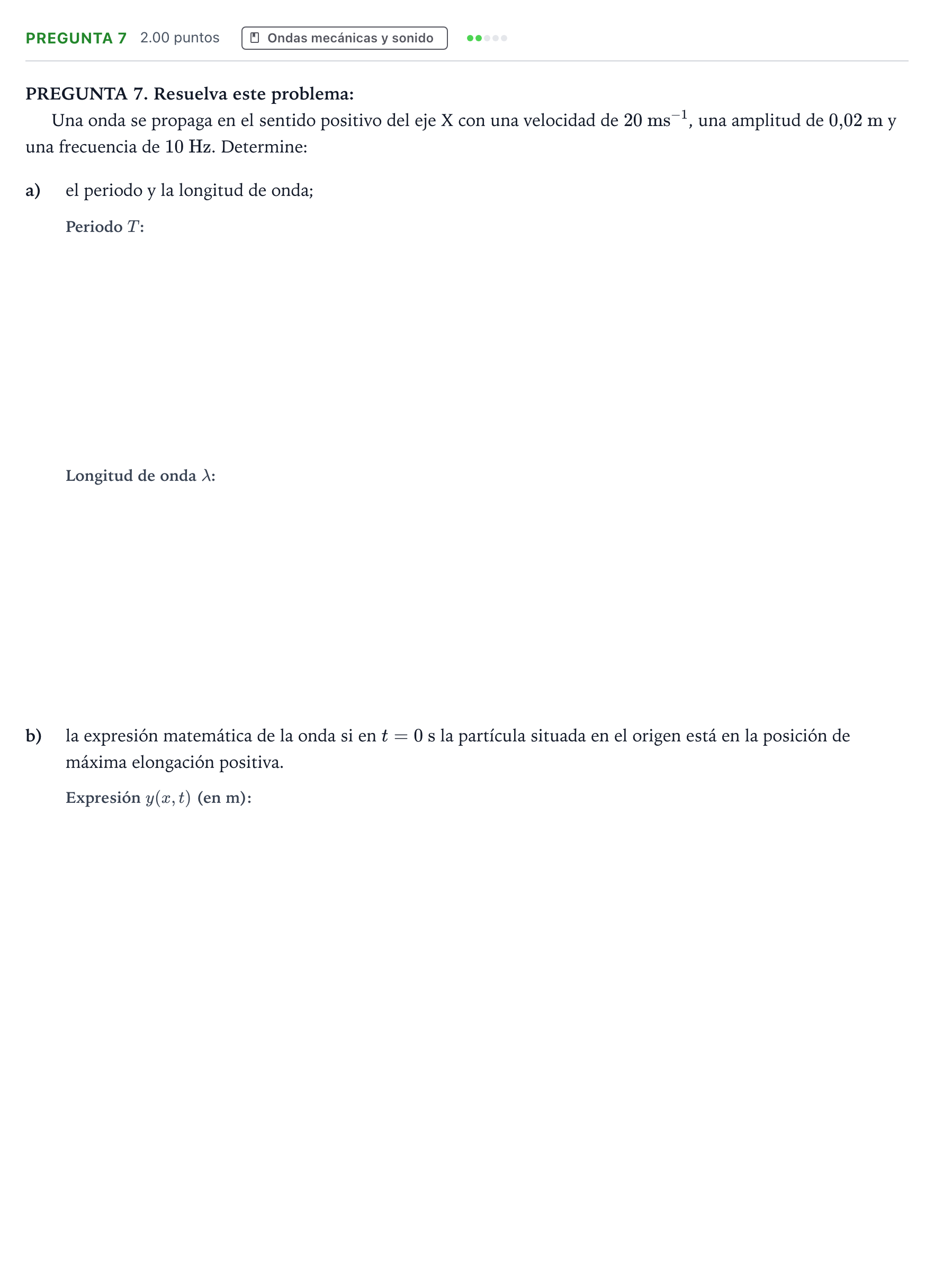 Enunciado: Pregunta 7 · Física PAU Galicia Extraordinaria 2023