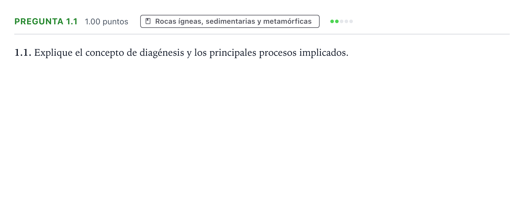 Enunciado: Pregunta 1.1 · Geología y Ciencias Ambientales PAU Galicia Ordinaria 2023