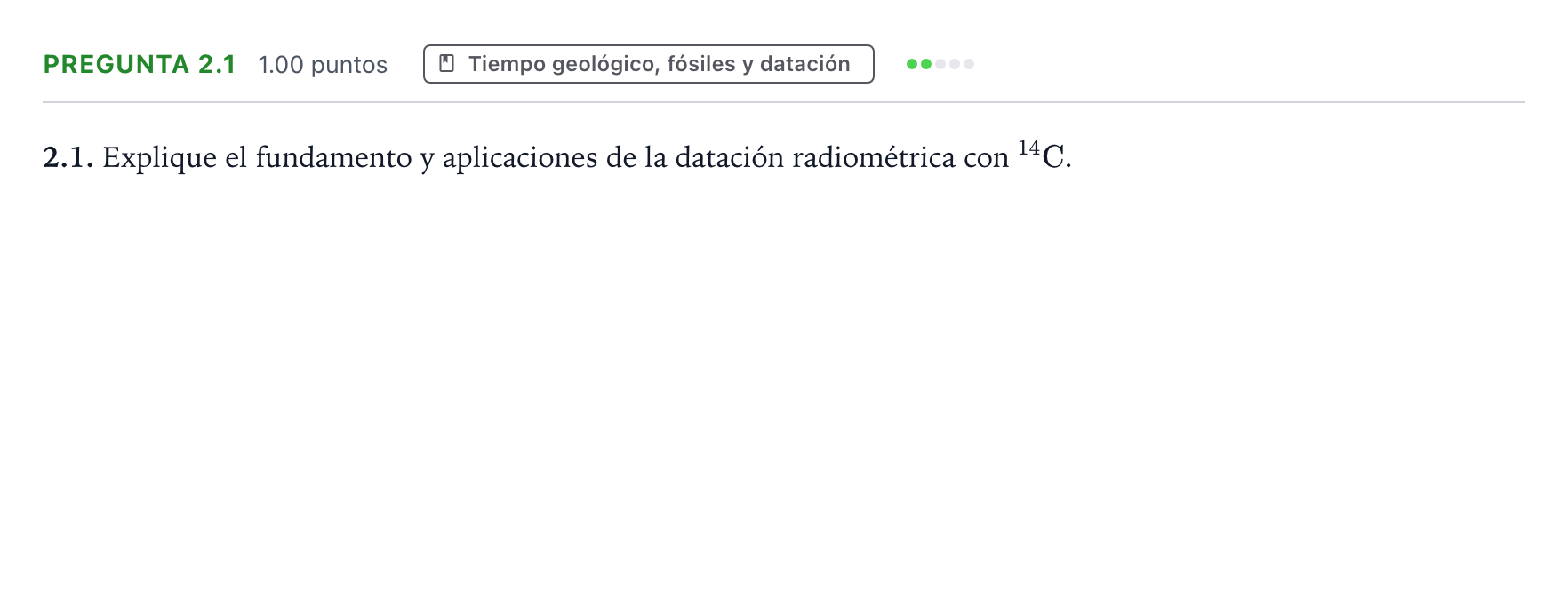 Enunciado: Pregunta 2.1 · Geología y Ciencias Ambientales PAU Galicia Ordinaria 2023