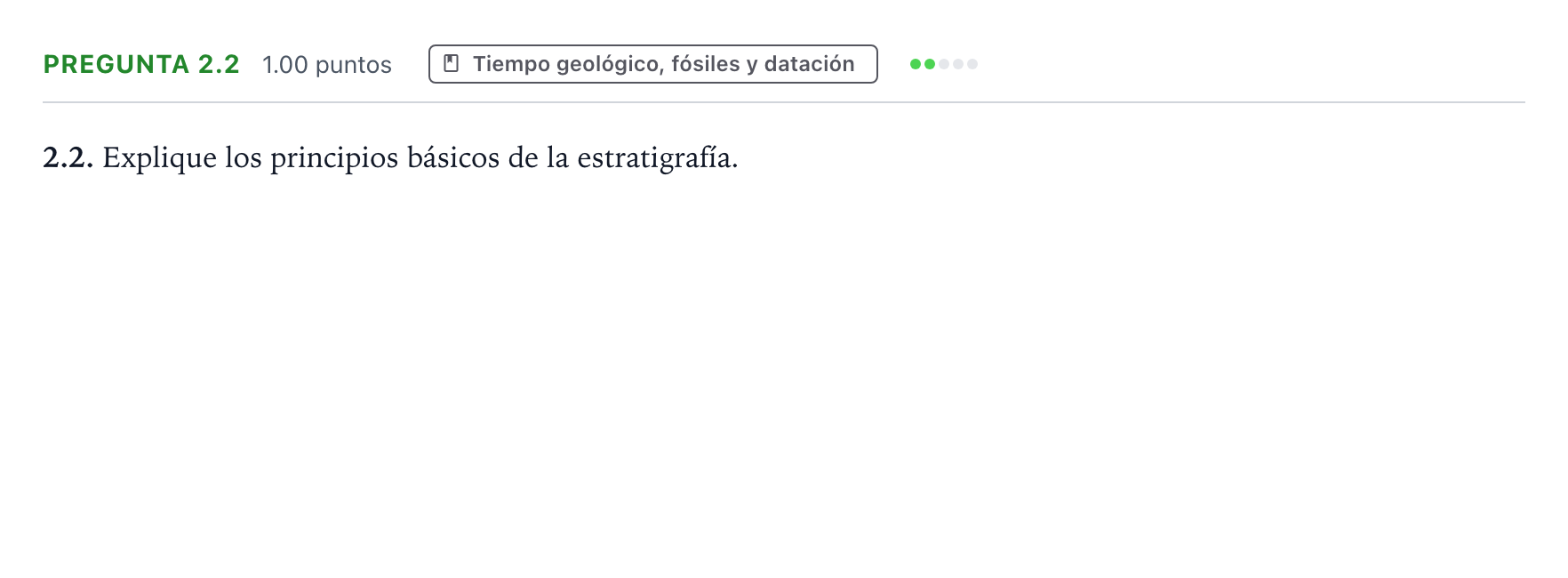 Enunciado: Pregunta 2.2 · Geología y Ciencias Ambientales PAU Galicia Ordinaria 2023