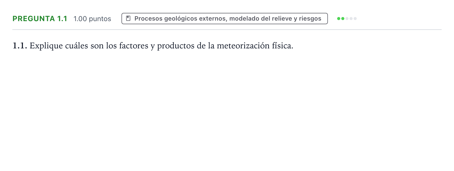 Enunciado: Pregunta 1.1 · Geología y Ciencias Ambientales PAU Galicia Extraordinaria 2023