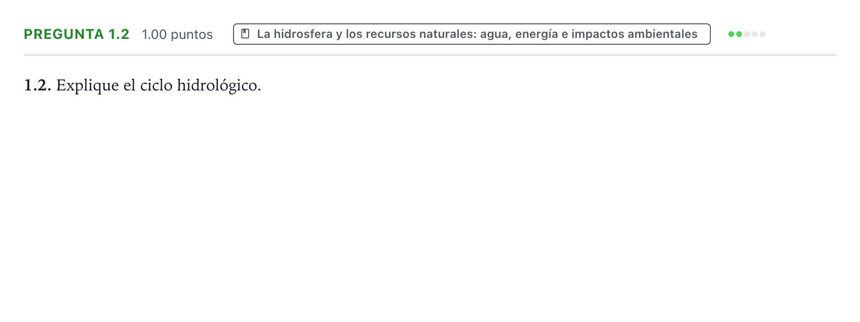 Enunciado: Pregunta 1.2 · Geología y Ciencias Ambientales PAU Galicia Extraordinaria 2023