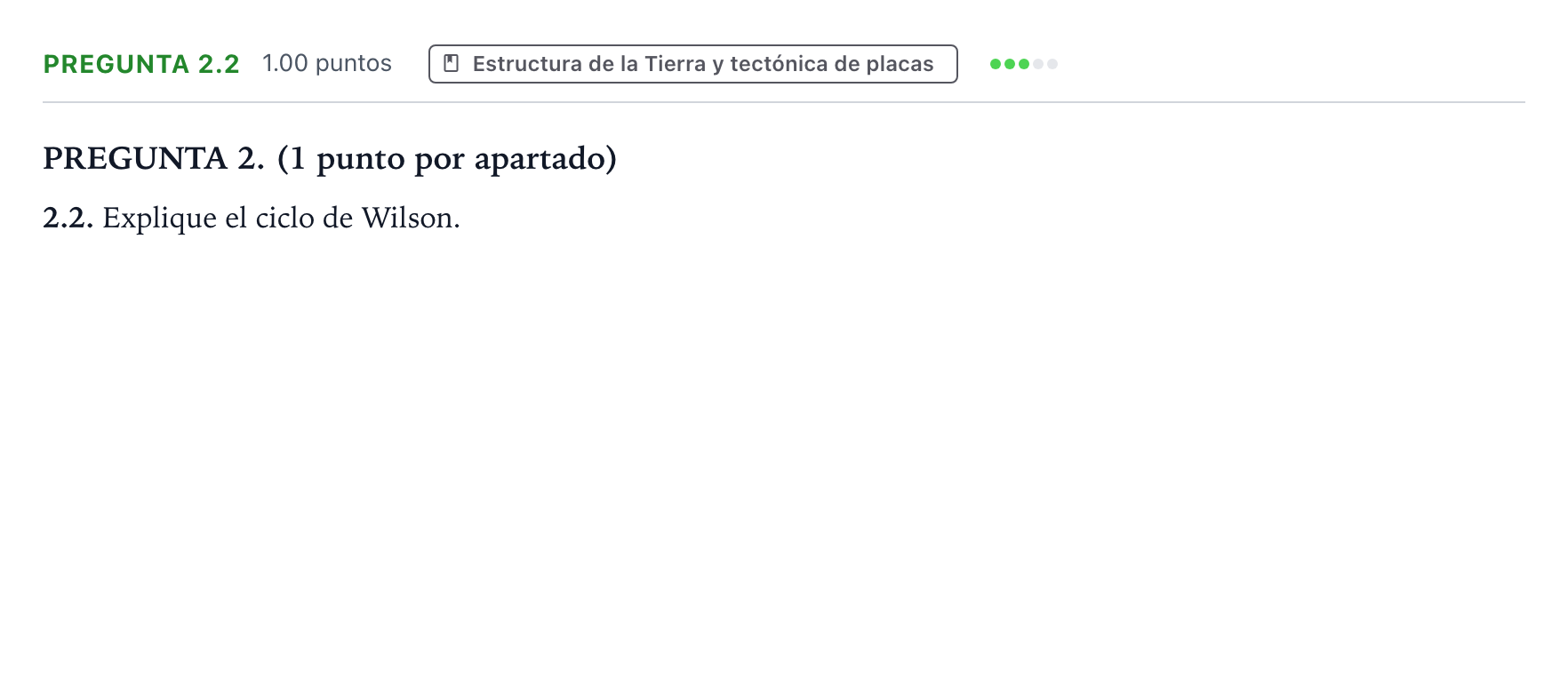 Enunciado: Pregunta 2.2 · Geología y Ciencias Ambientales PAU Galicia Extraordinaria 2023