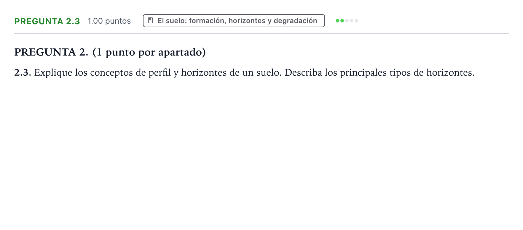 Enunciado: Pregunta 2.3 · Geología y Ciencias Ambientales PAU Galicia Extraordinaria 2023