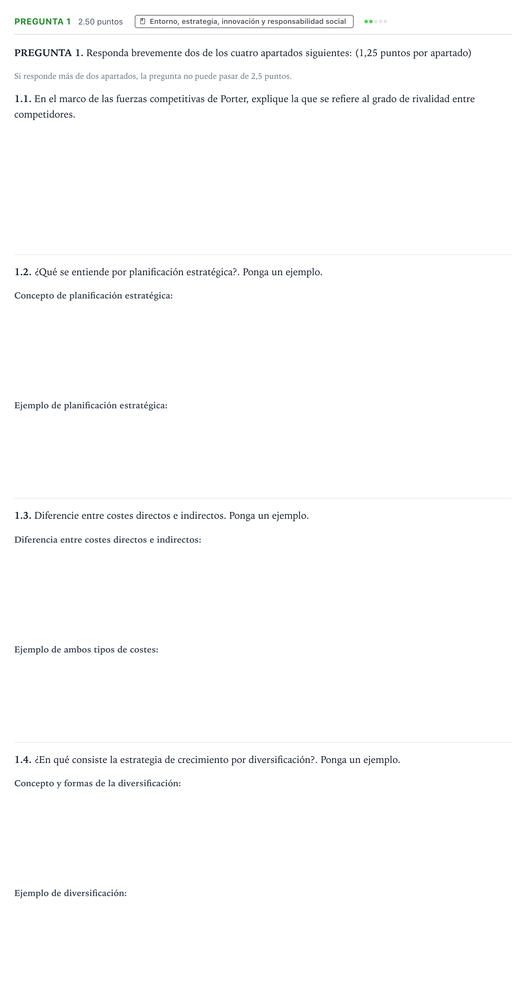 Enunciado: Pregunta 1 · Empresa y Diseño de Modelos de Negocio PAU Galicia Ordinaria 2023