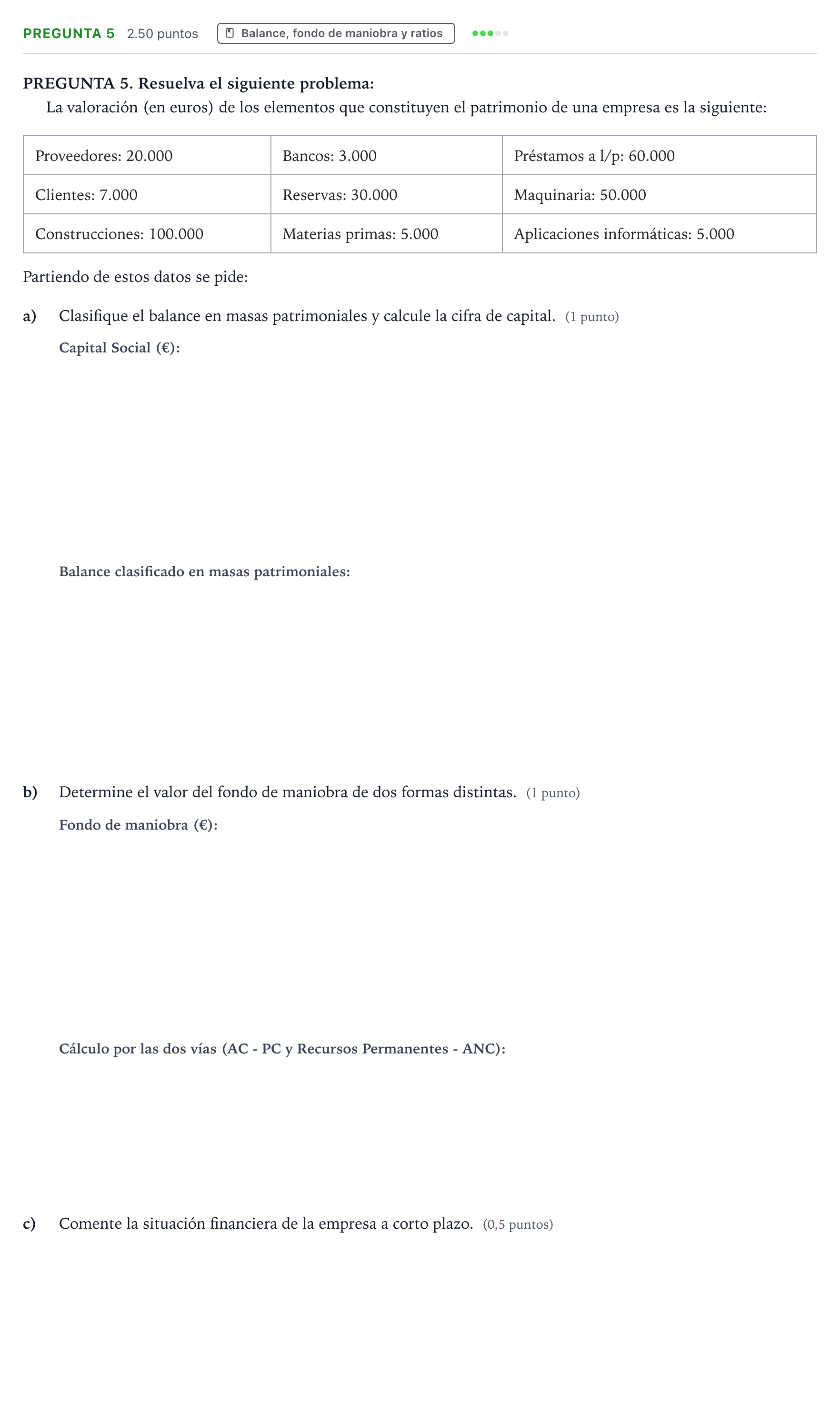 Enunciado: Pregunta 5 · Empresa y Diseño de Modelos de Negocio PAU Galicia Ordinaria 2023