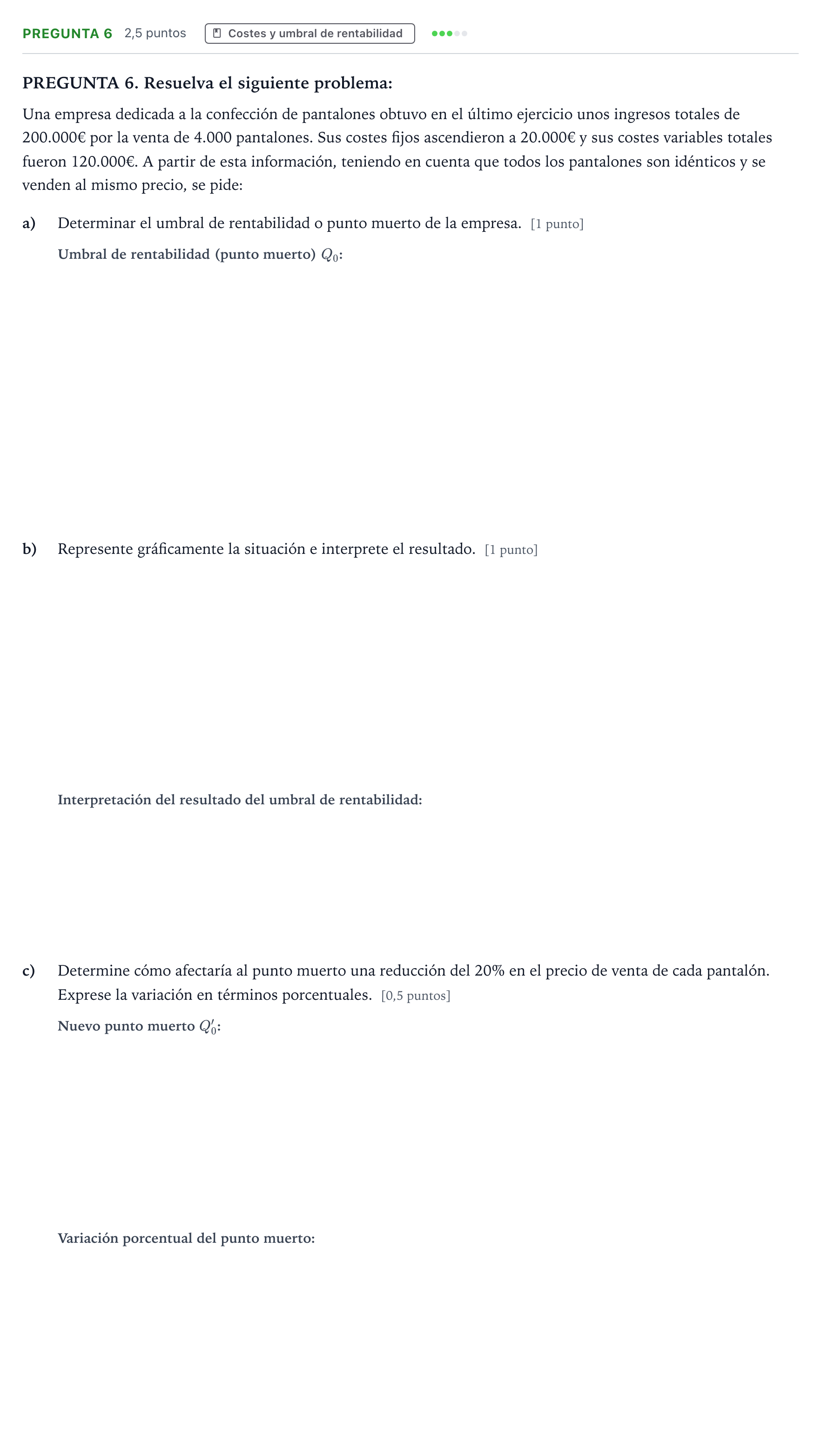 Enunciado: Pregunta 6 · Empresa y Diseño de Modelos de Negocio PAU Galicia Ordinaria 2023