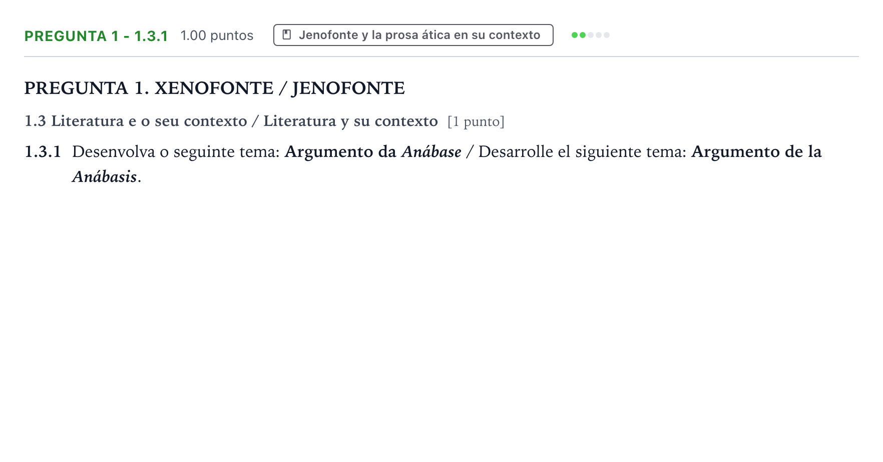 Enunciado: Pregunta 1 - 1.3.1 · Griego II PAU Galicia Ordinaria 2023