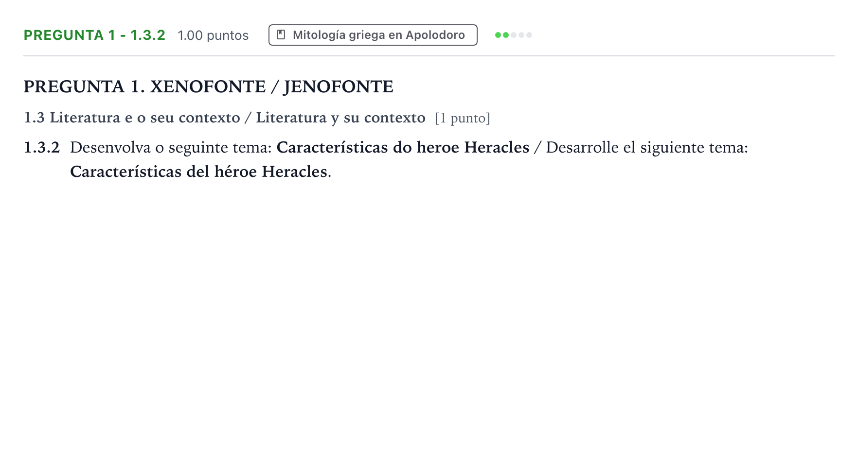 Enunciado: Pregunta 1 - 1.3.2 · Griego II PAU Galicia Ordinaria 2023