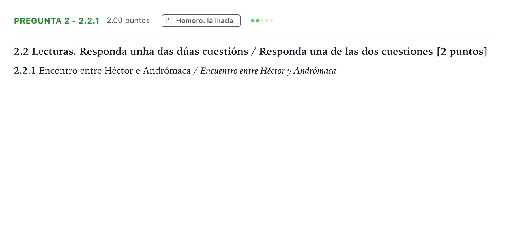 Enunciado: Pregunta 2 - 2.2.1 · Griego II PAU Galicia Ordinaria 2023