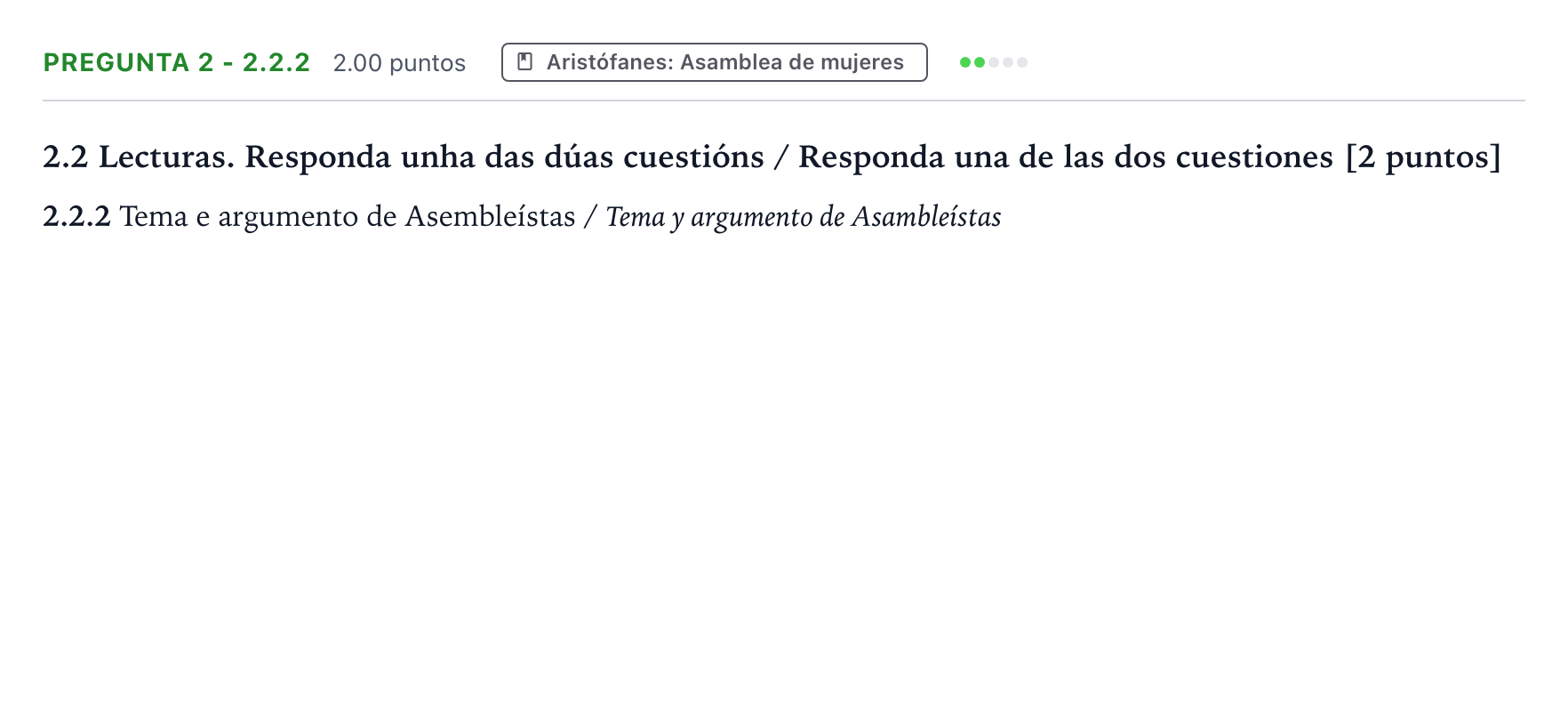 Enunciado: Pregunta 2 - 2.2.2 · Griego II PAU Galicia Ordinaria 2023